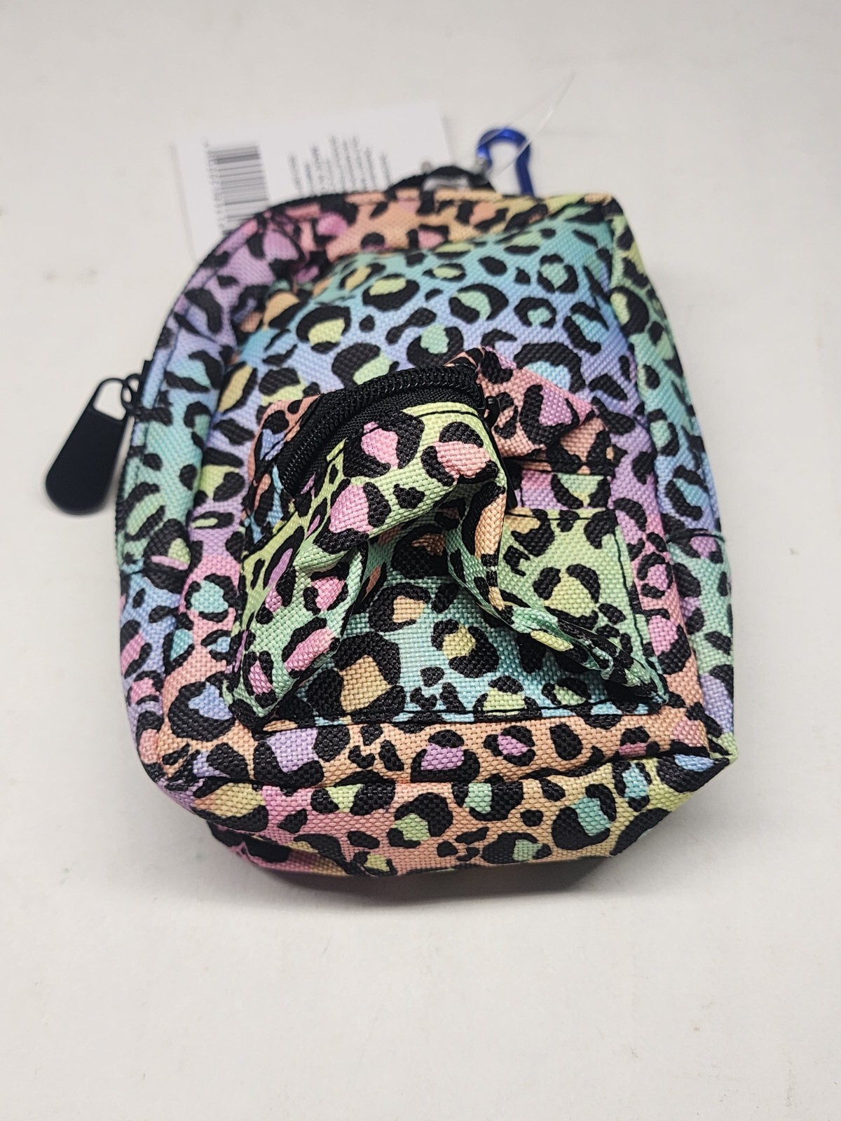 Rainbow Leppard Backpack Mini with Elastic Backpack Strap Sturdy Carabiner Clip