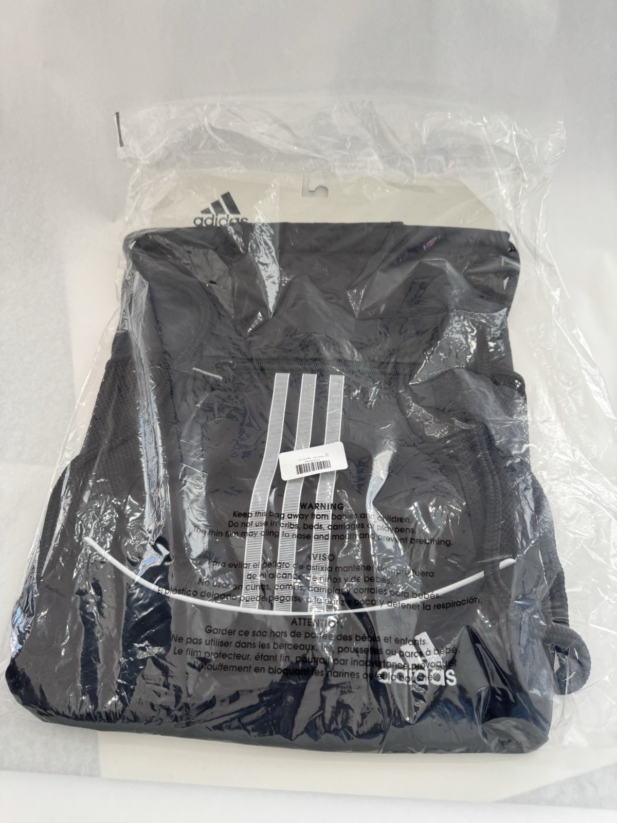 Adidas Alliance II Sackpack Black Drawstring Gym Bag Lightweight Travel