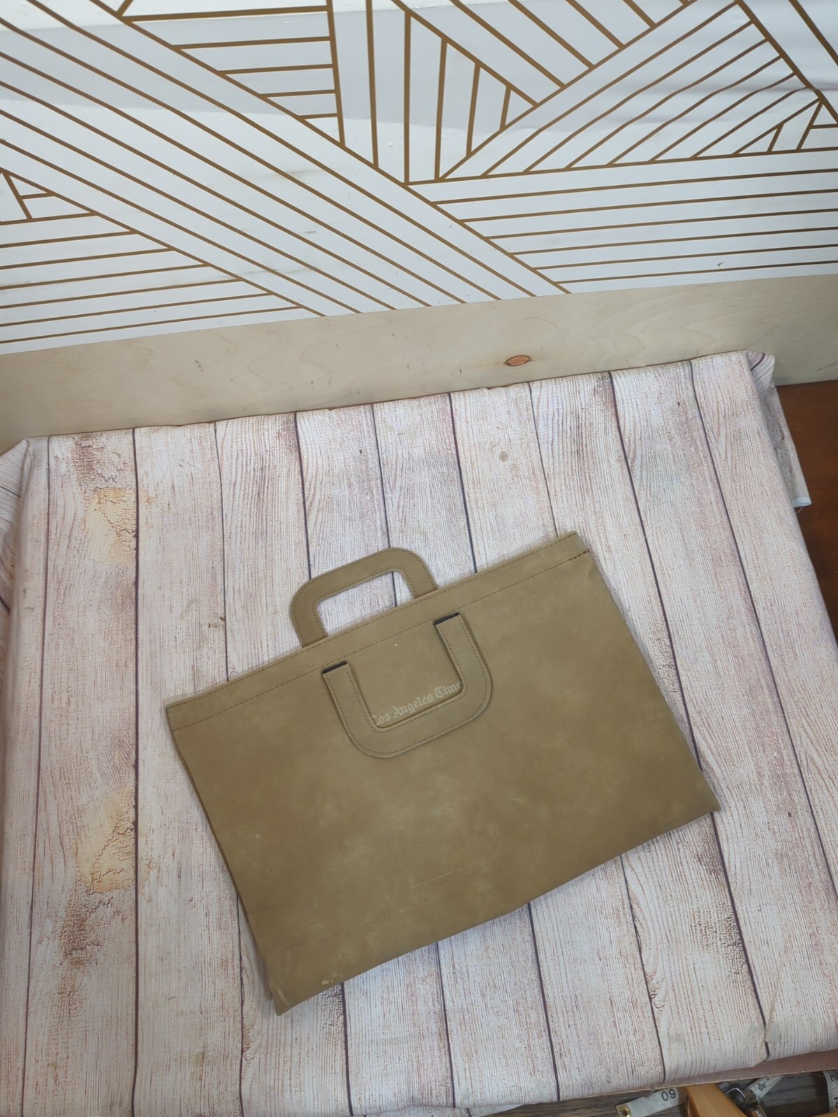 LOS ANGELES TIMES Hazel Document Briefcase Portfolio Bag Attaché Faux Nubuck