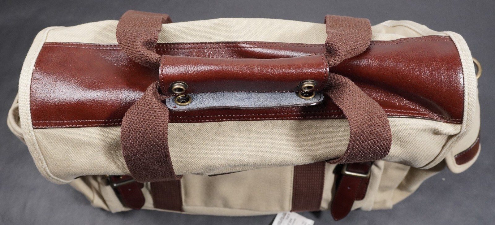 Winchester briefcase carryall gearbag leather canvas brass 17.5×11.5×8.5″