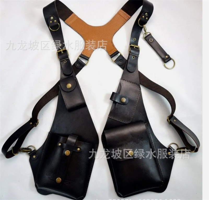 Mens Retro PU Leather Underarm Shoulder Holster Bag Outdoor Phone Pocket Wallet