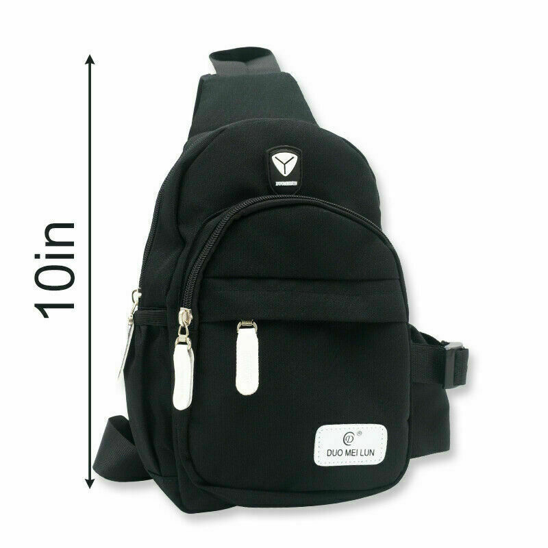 Mens Women Nylon Shoulder Chest Cycle Sling Daily Bag Crossbody Travel Backpack