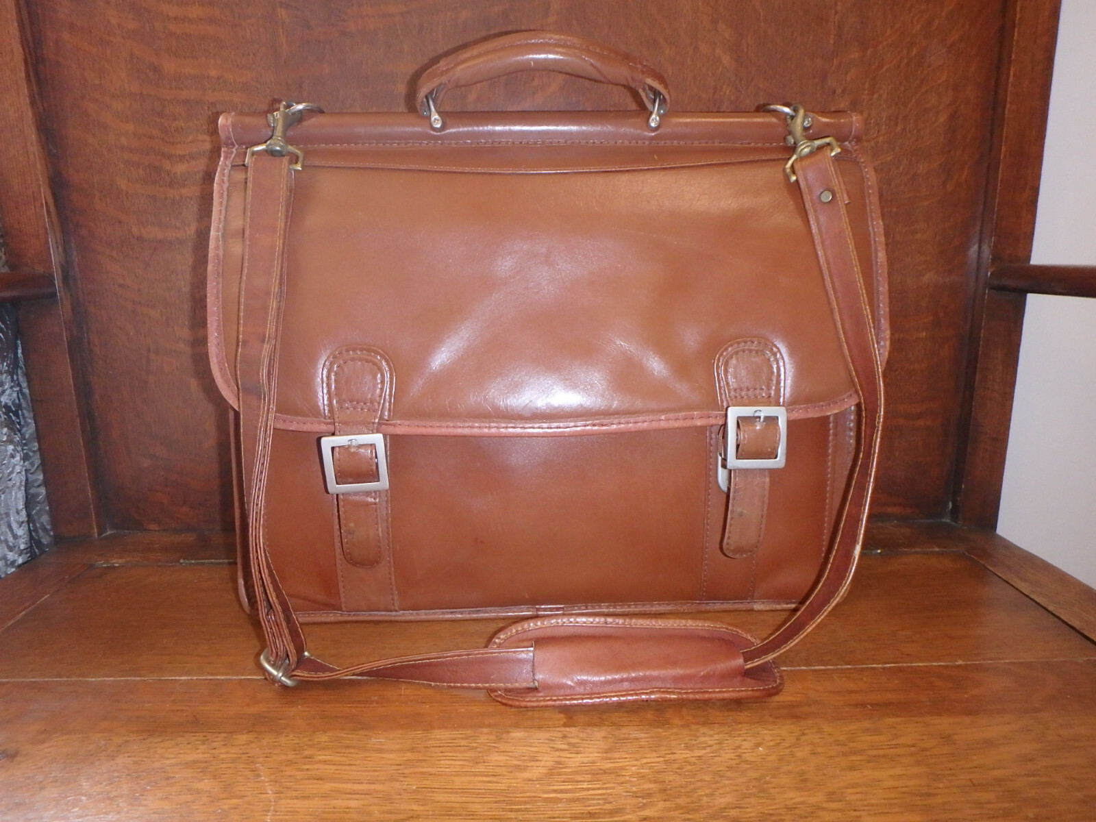 McKlein Briefcase British Tan Leather attache Padded Laptop Business Bag