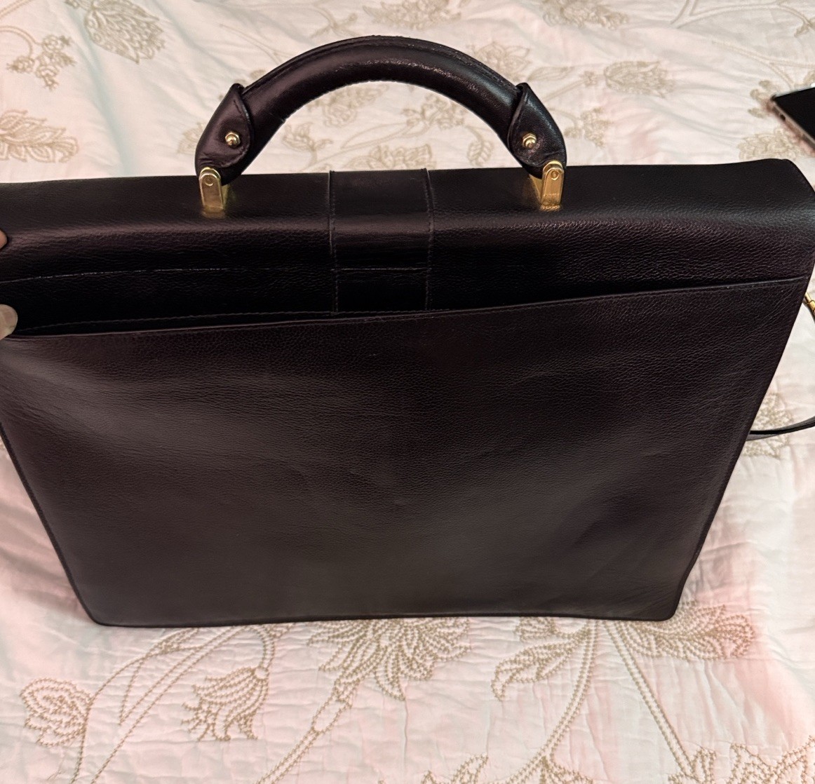 Bally Black Briefcase Document Case Detachable Strap Top Handle Push Lock Men