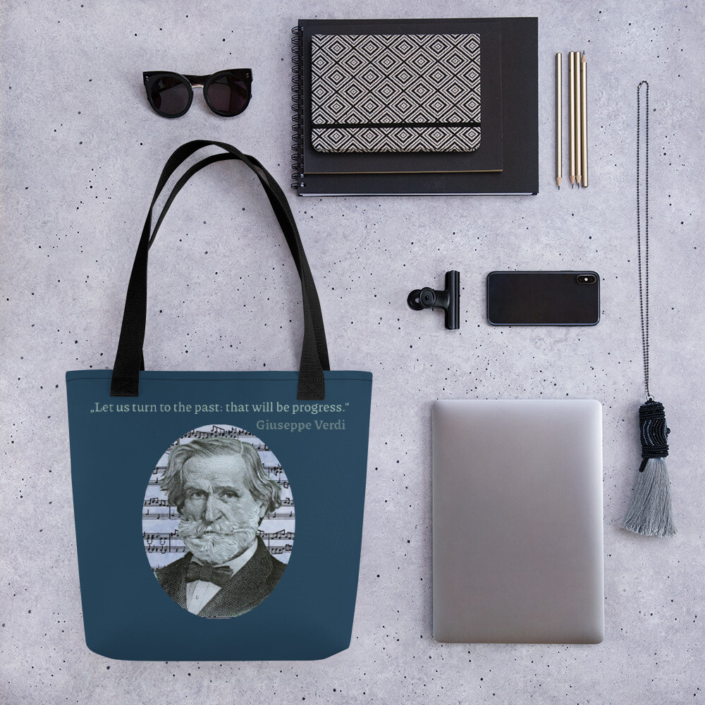 Tote bag inspired Giuseppe Verdi famous Italian composer classic Music