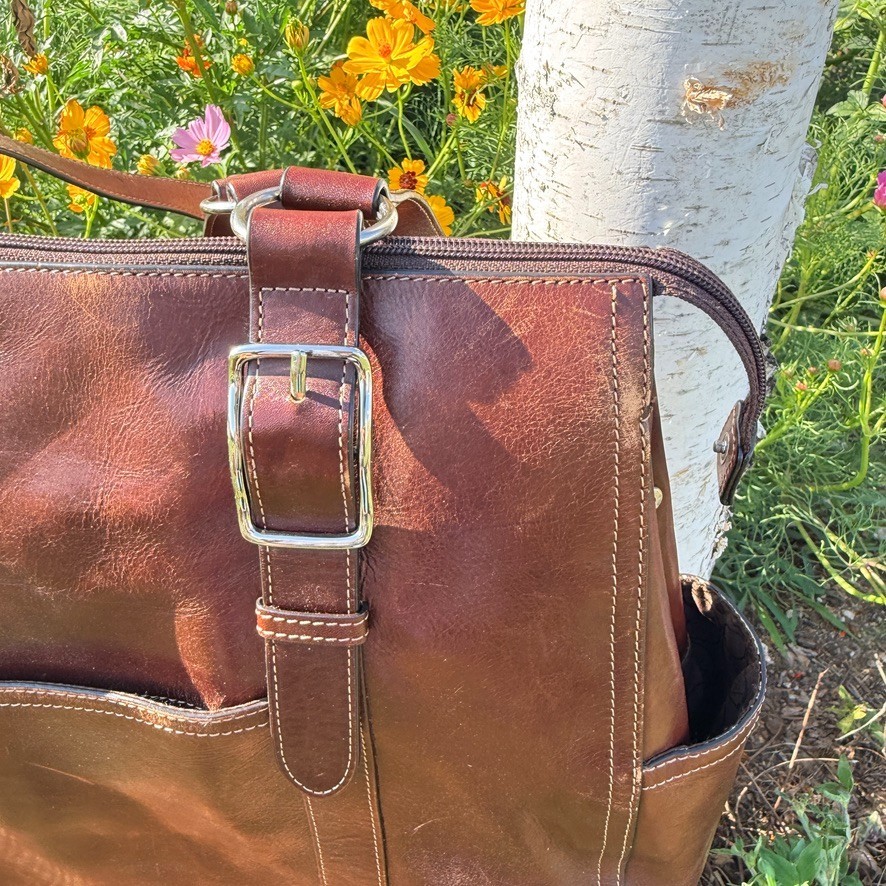 Fossil Brown Leather Laptop Messenger Briefcase Shoulder Bag Work Travel