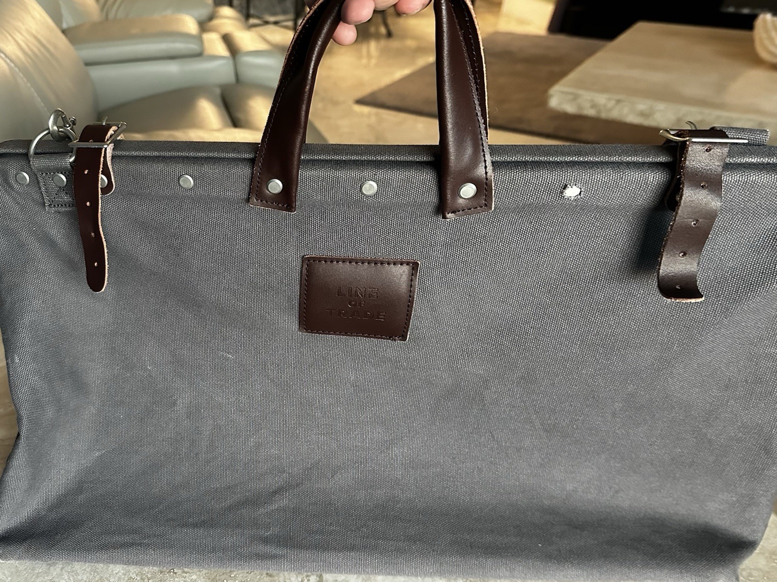 Doctor’s Style Line Of Trade Handle Cotton Travel, Weekender, or Business Bag