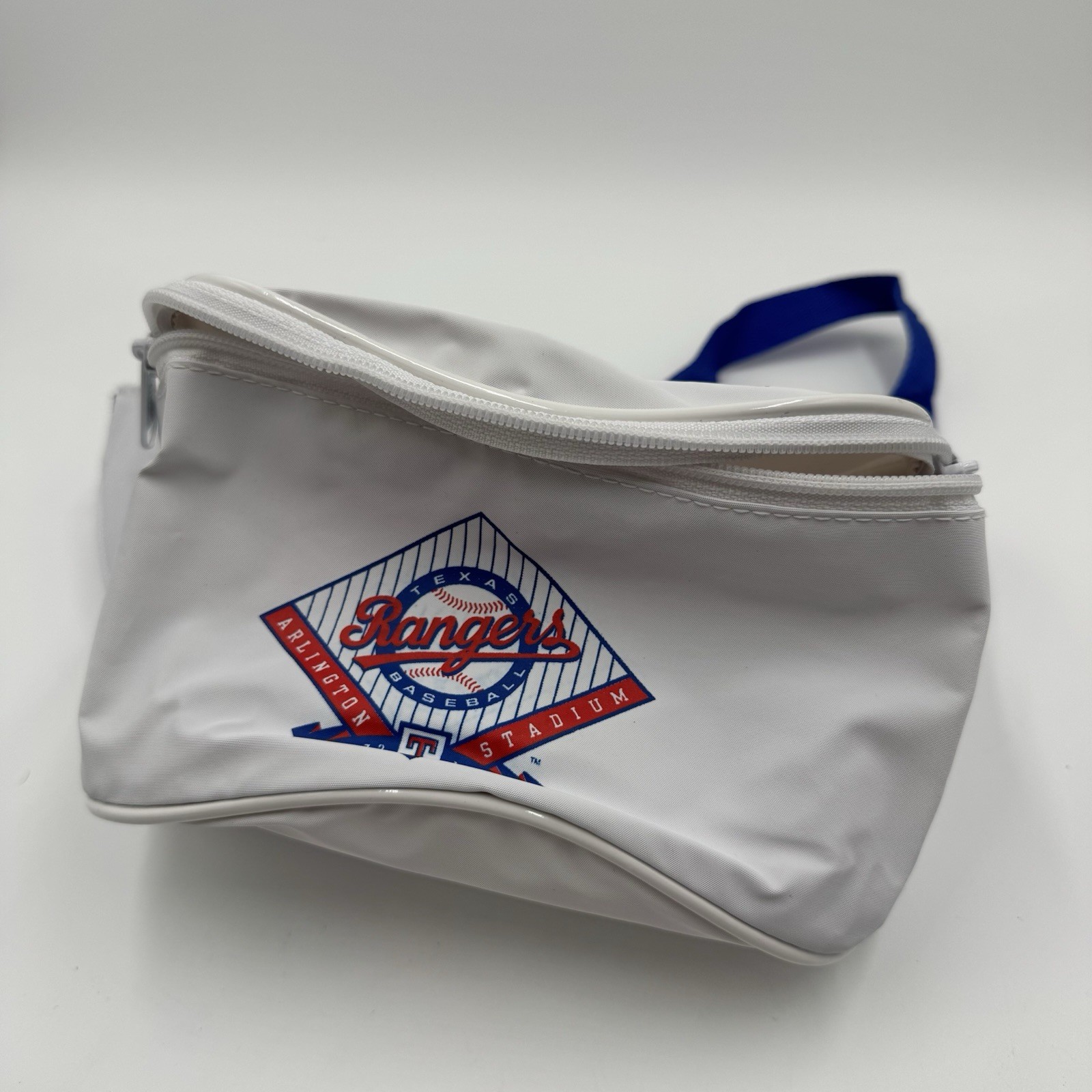 Vintage Texas Rangers Fanny Pack Waist Bag Winn Dixie White Blue