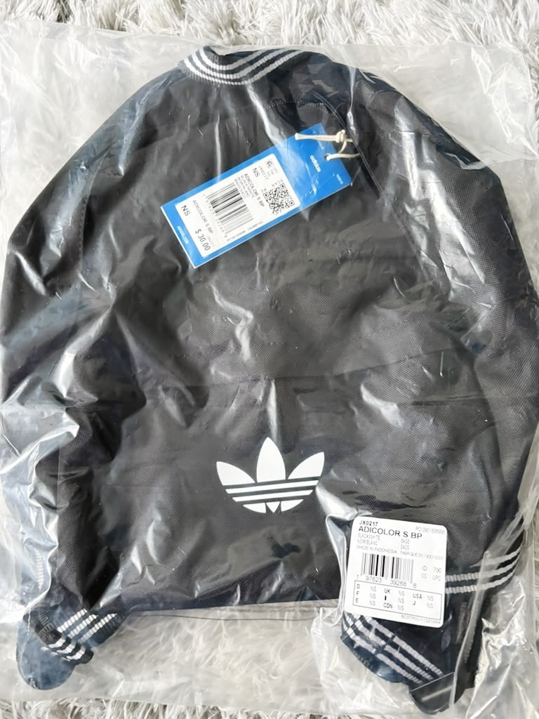 Adidas Originals Adicolor Small Backpack Black White Trefoil Travel School IJ076