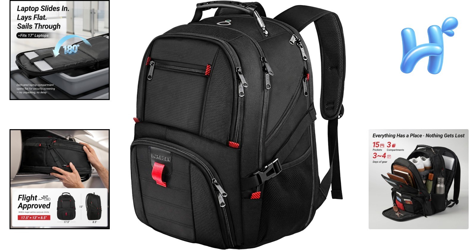 Ultimate Travel Backpack for Men | 17-Inch Laptop Friendly & Water Resistant