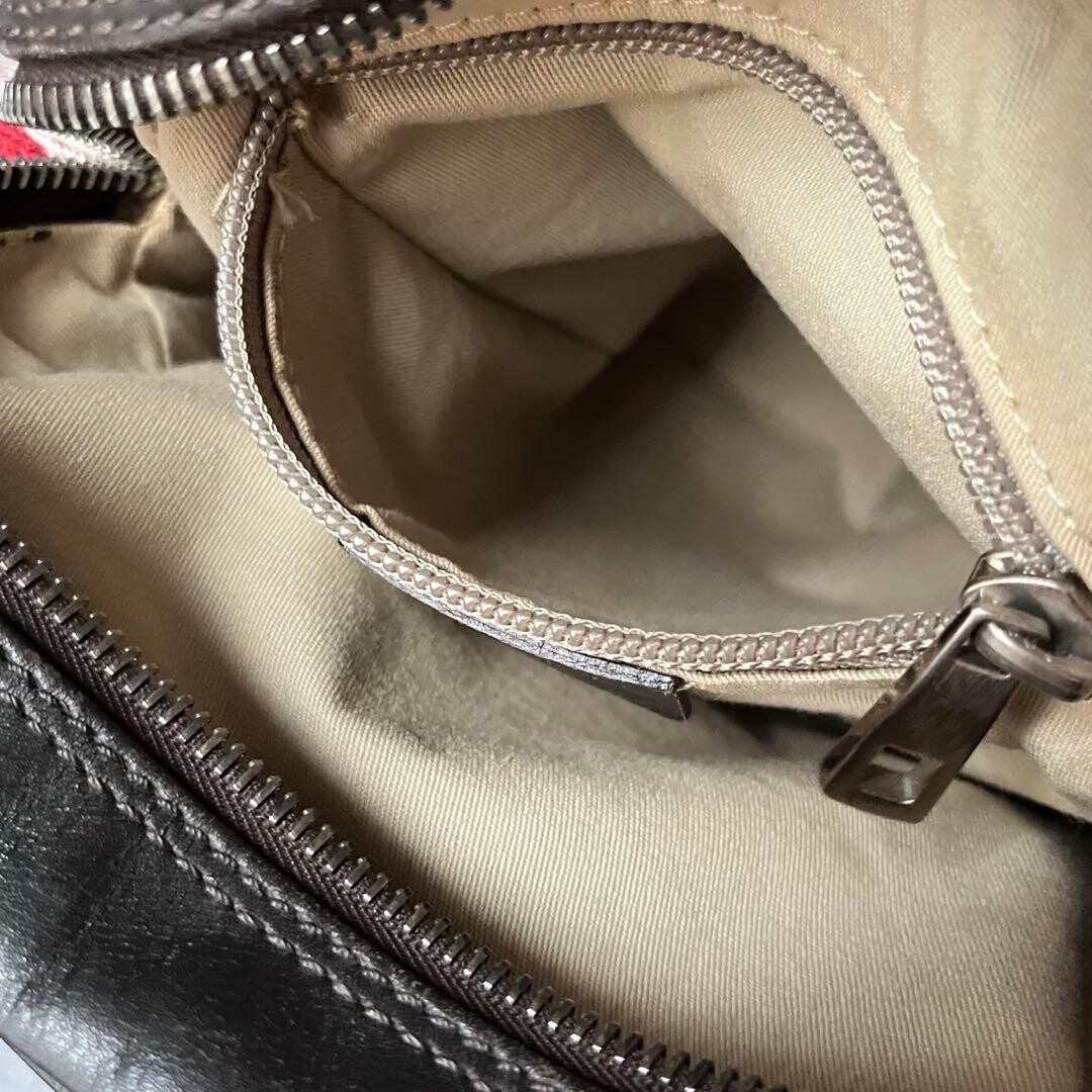 Bally Brown Leather Trainspotting Shoulder Bag Men Zip Vintage Crossbody 16cm