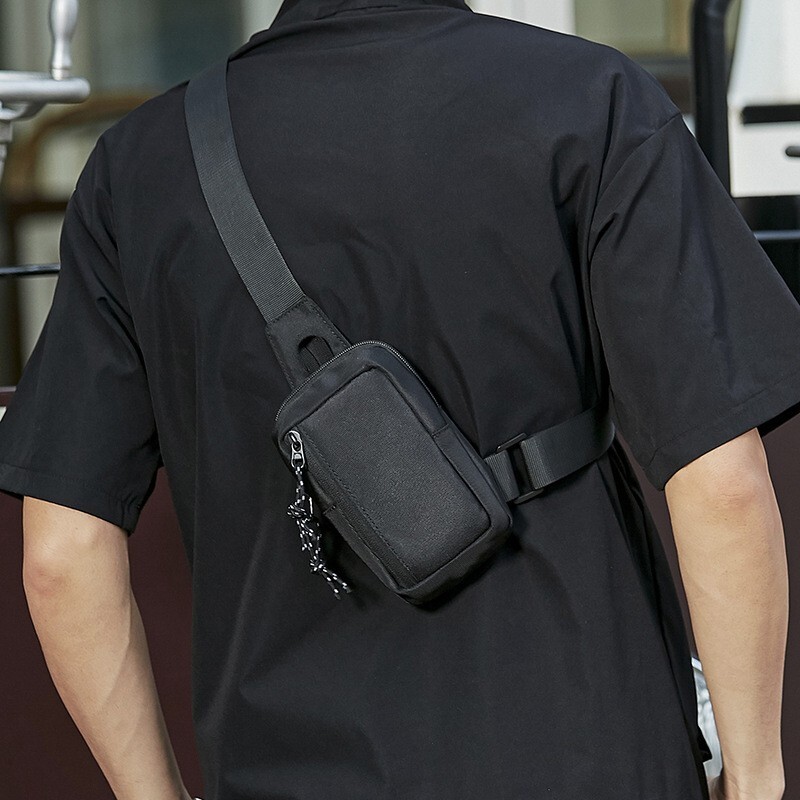 Men’s Shoulder Bag Oxford Chest Bag Sling Crossbody Bag Casual Travel Phone Bag