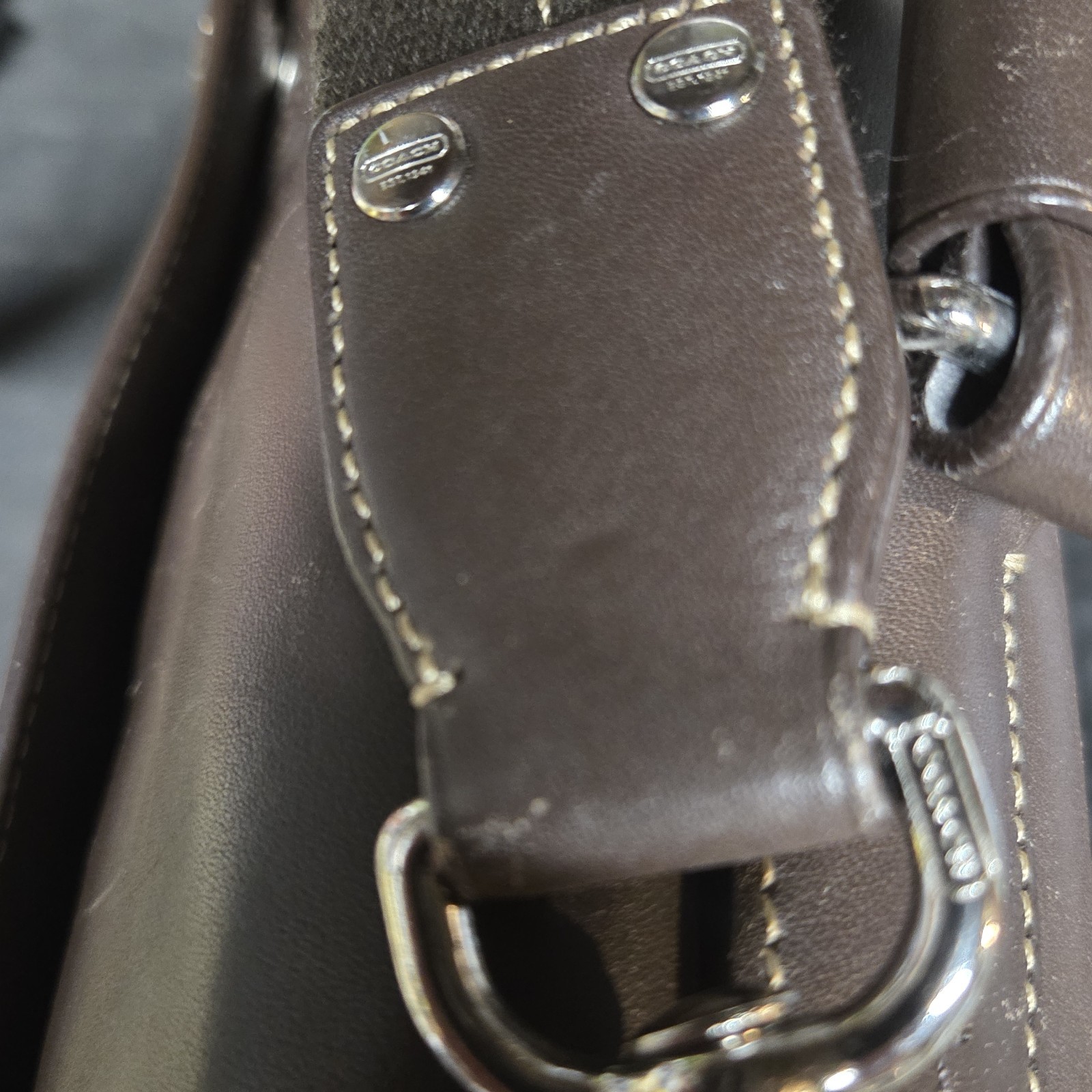 Coach Brown Men’s Briefcase/Document Case Buckle Zip Adjustable Shoulder Strap