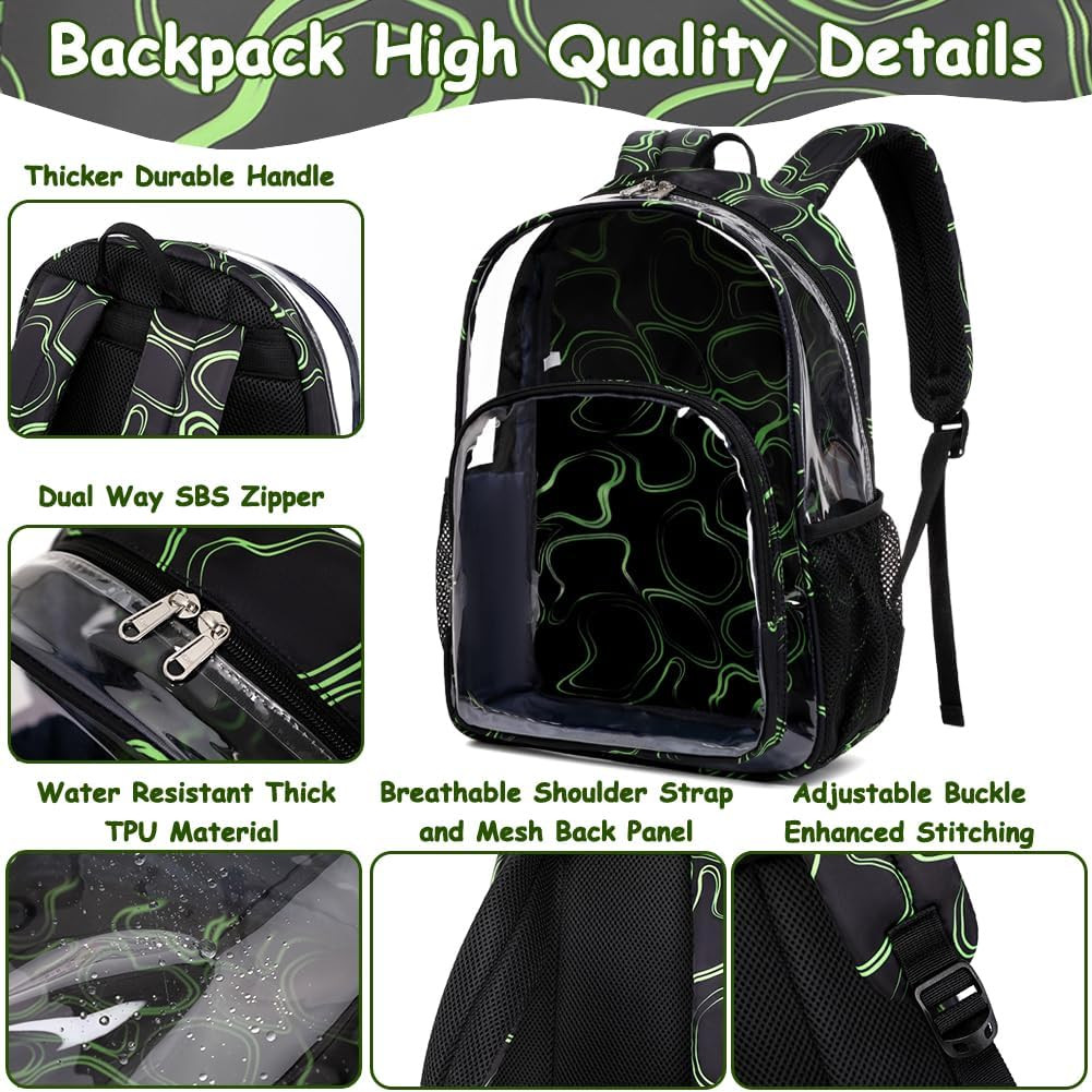 Clear Backpack Heavy Duty Transparent See through Clear Bookbags for School Clea