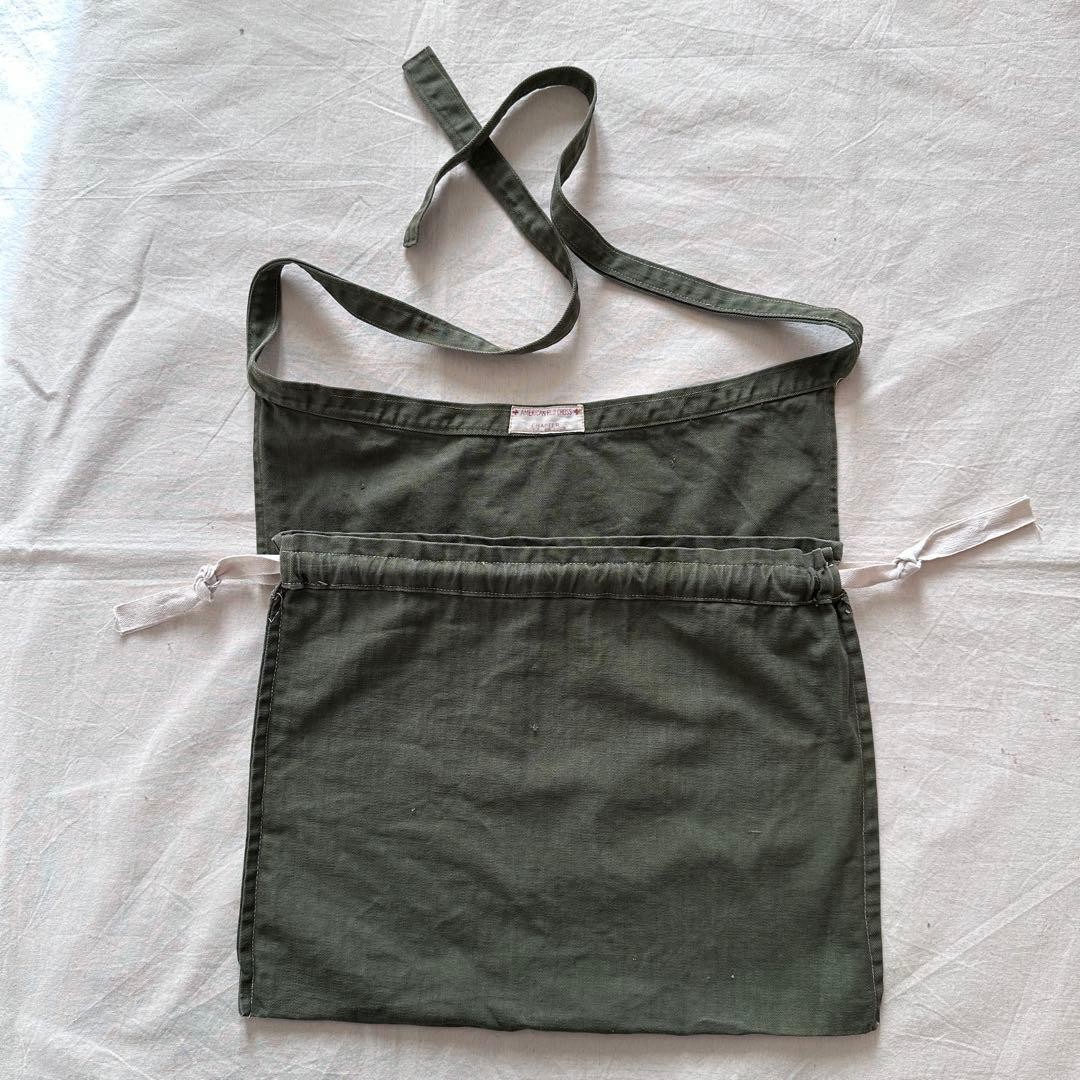 American Red Cross Apron Bag, Vintage 40s, Canvas, 28x34cm Used