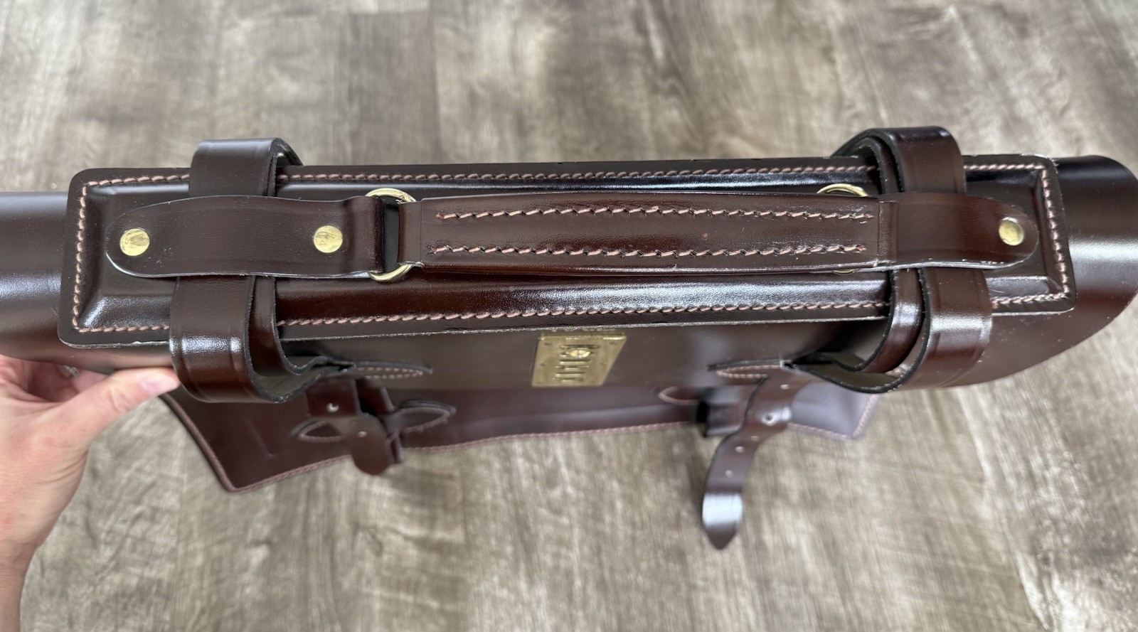 Korchmar Leather Beltling Locking Briefcase Brown Accordion Style Military NEW