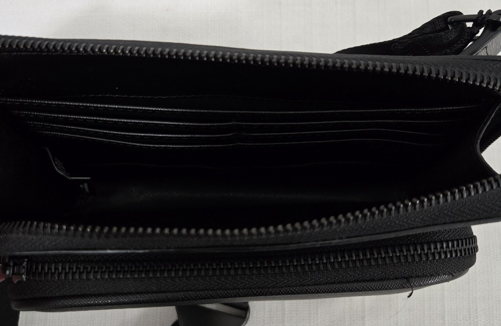 JF J. Ferrar Men’s Crossbody Waist Pack Fanny Pack Black Zip Around $60 Nwt