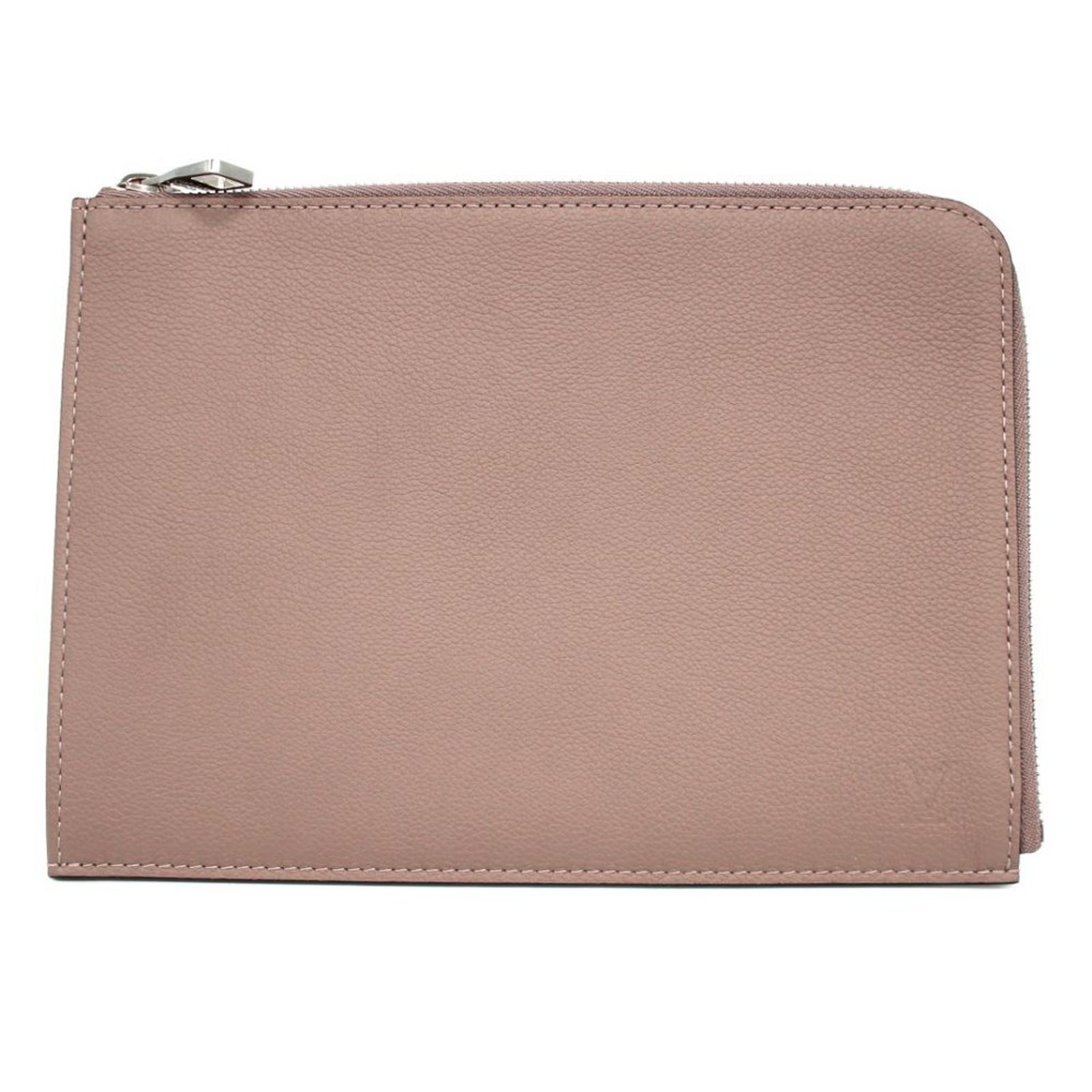Louis Vuitton Pochette Jour Zip Around PM Taupe Calf Leather Pouch Clutch NEW