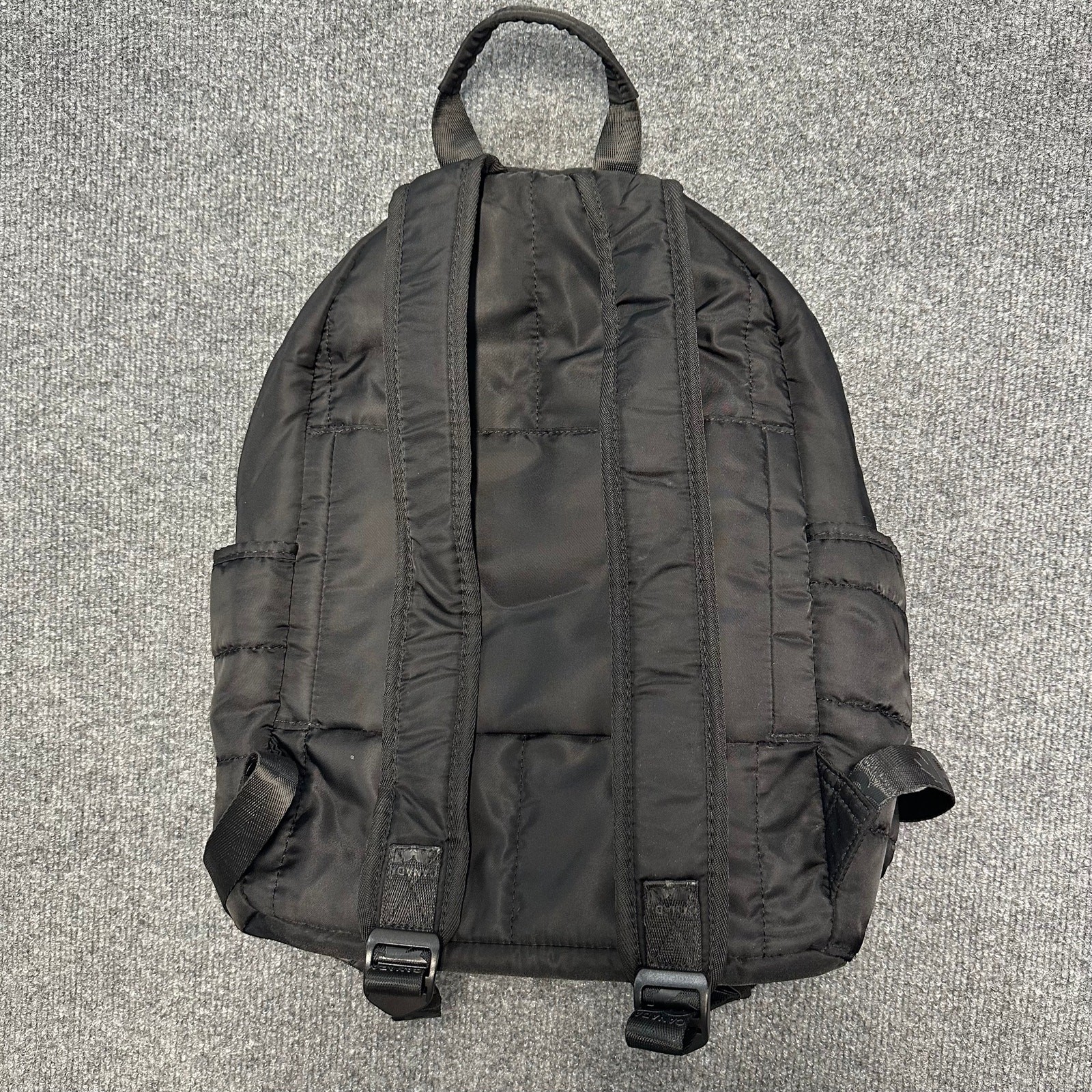 Pajar Twill Dome Quilted Puff Backpack Black Neutral Laptop Pocket Luggage Strap