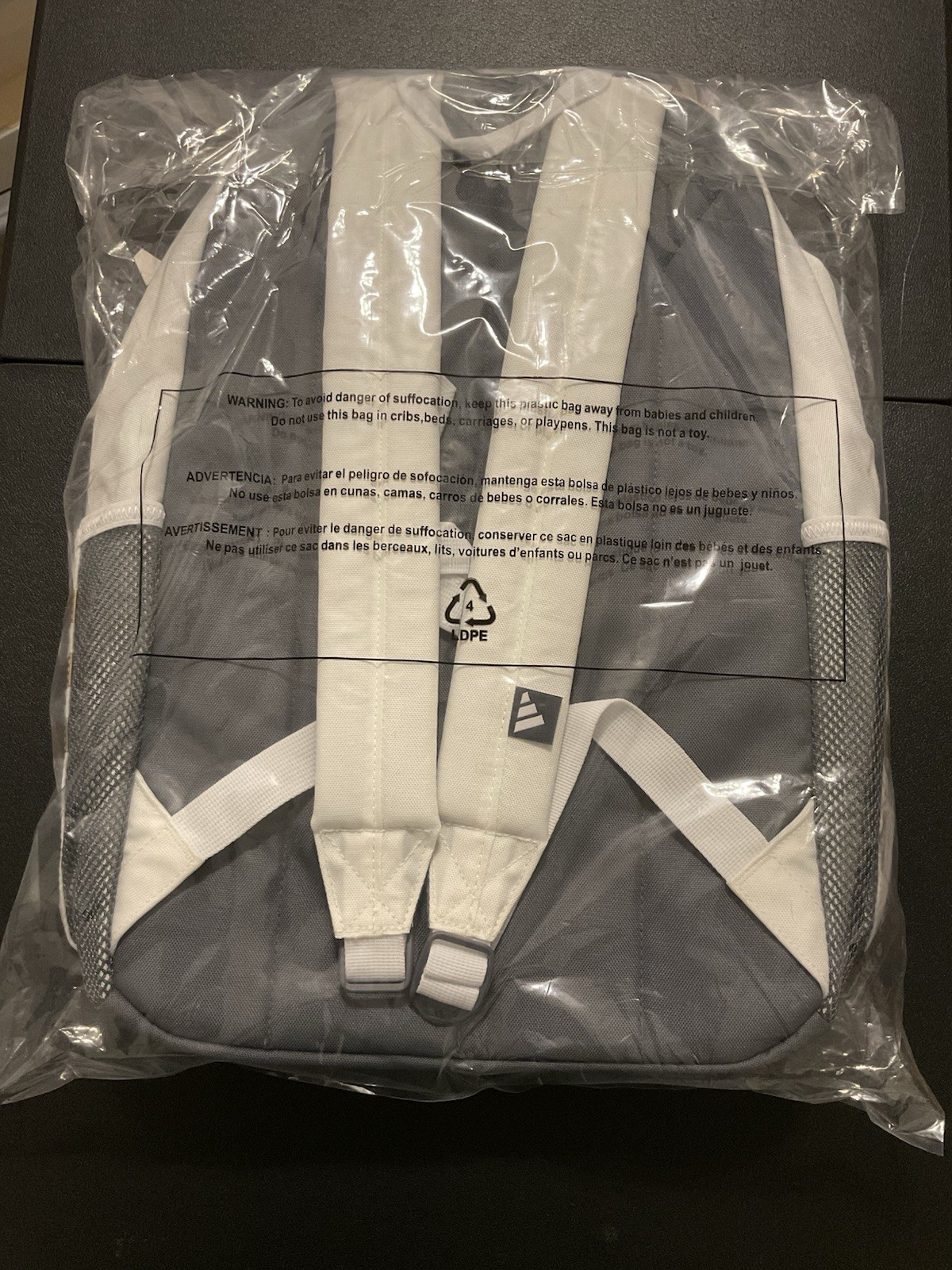 Adidas Classic 3S 5 Backpack, White/Rose Gold School Sports Travel Unisex New