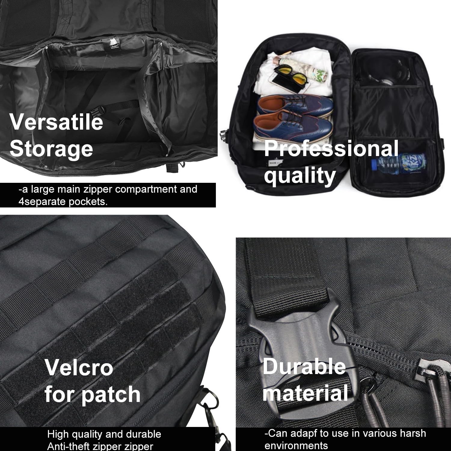 3 In 1 Tactical 85L Military Backpack Travel Duffle Bag for Weekender Gym Wor…
