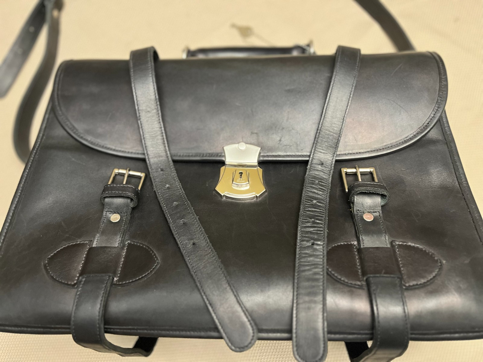 CUSTOM HIDE “1945 US ARMY” American Saddle Leather Briefcase / Messenger Bag