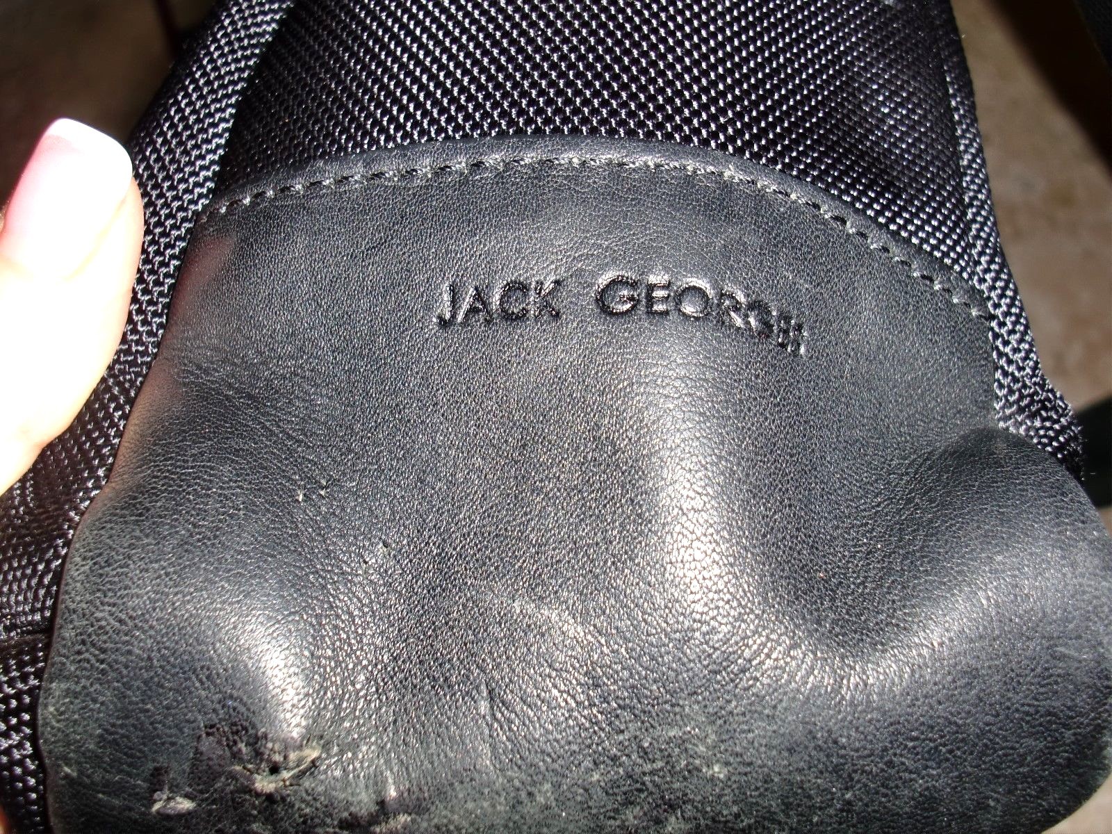 VTG”JACK GEORGES”USA Briefcase Messenger Lap Top Leather/Canvas16.5″Lx12″Hx4″D
