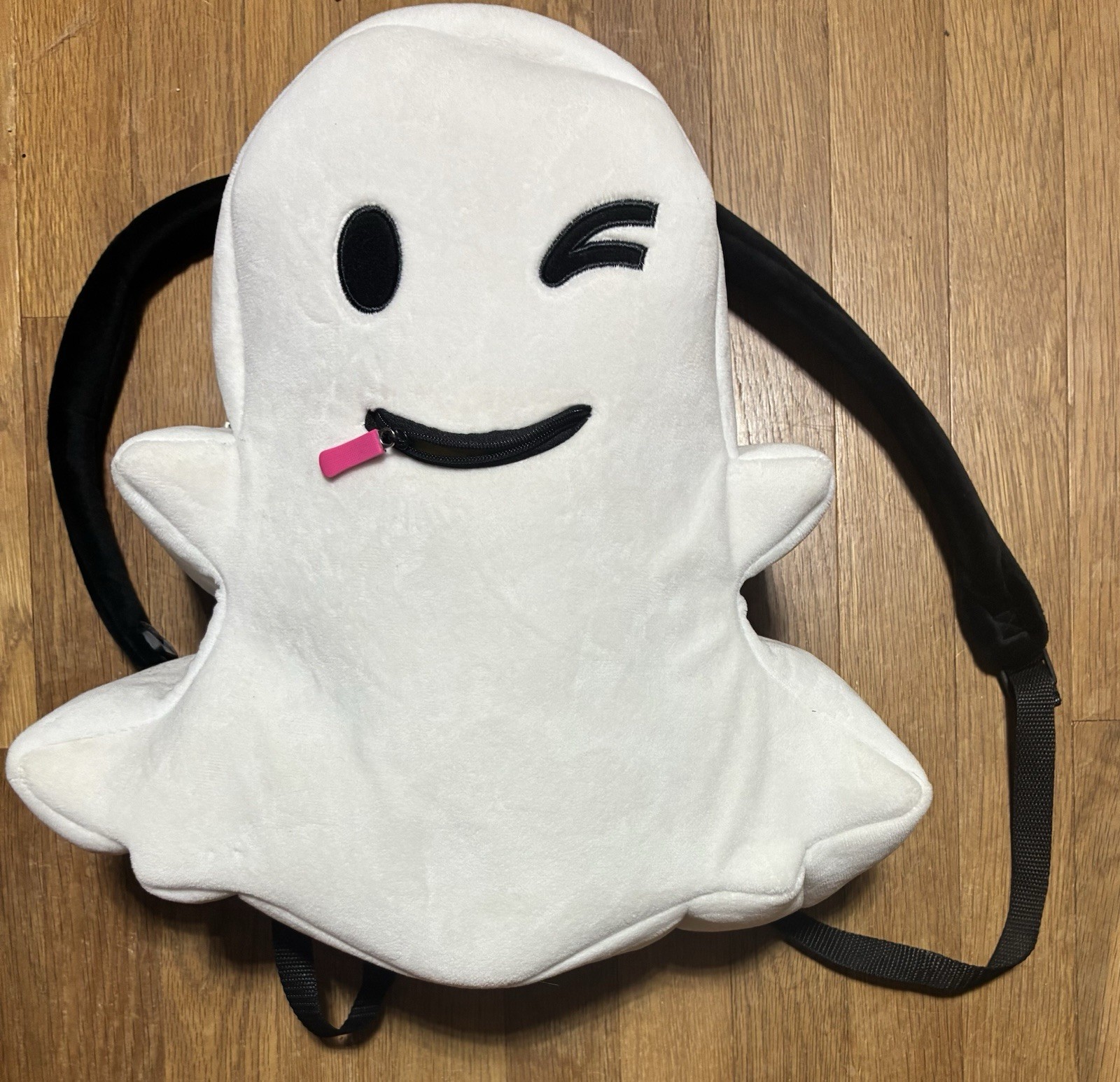 SNAPCHAT GHOSTFACE CHILLAH Official Plush Backpack Soft White 14″ x 5″ x 9″