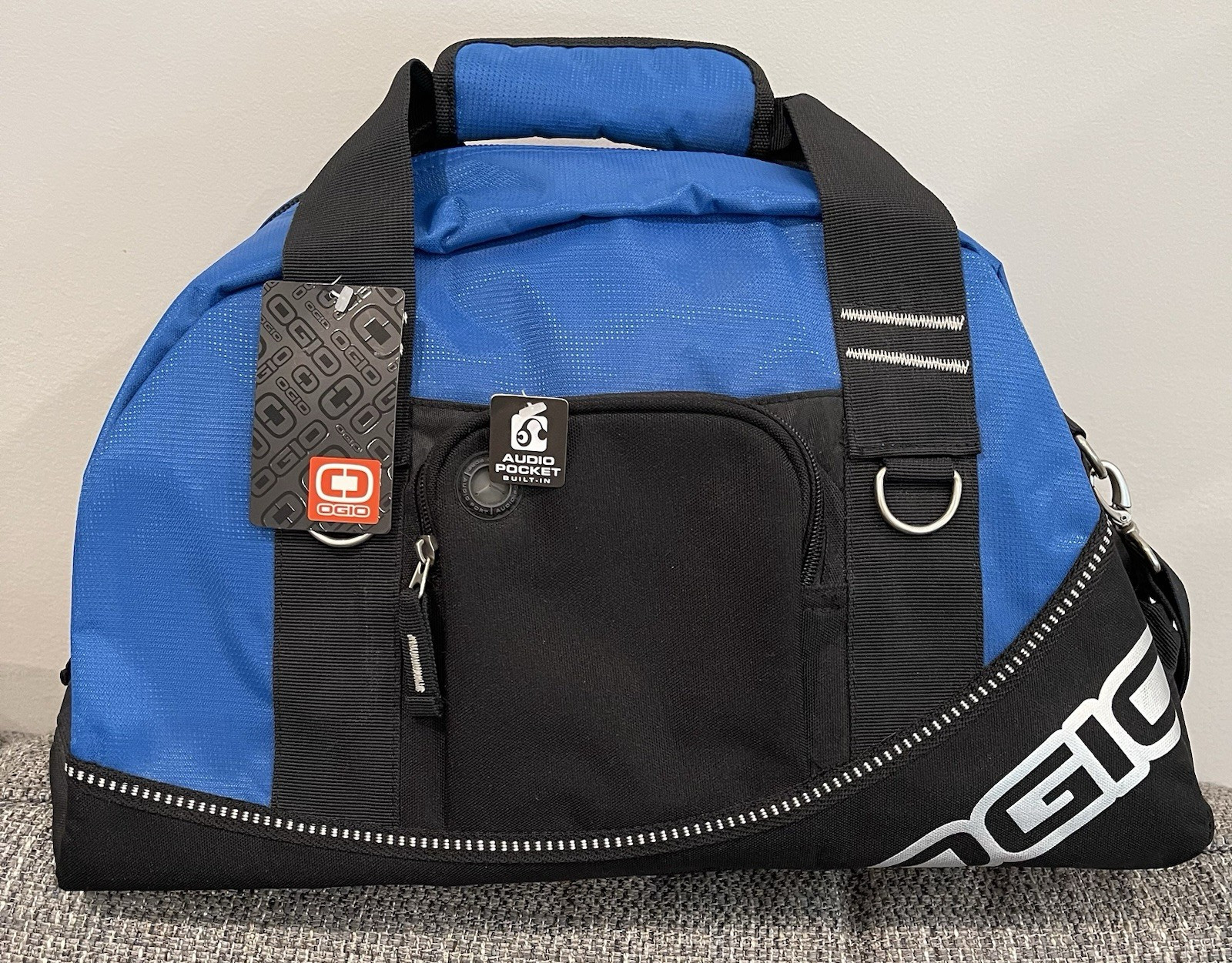 OGIO Half Dome Blue Black Duffel Bag Gym Sport Travel Carry On HERSHEY LOGO NWT