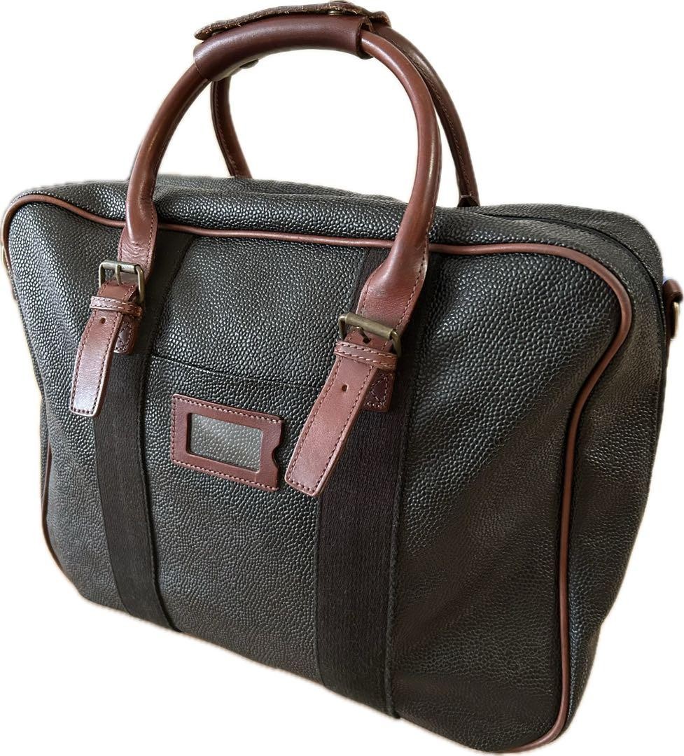 MULBERRY Briefcase Scotch grain leather Black Vintage Authentic From Japan