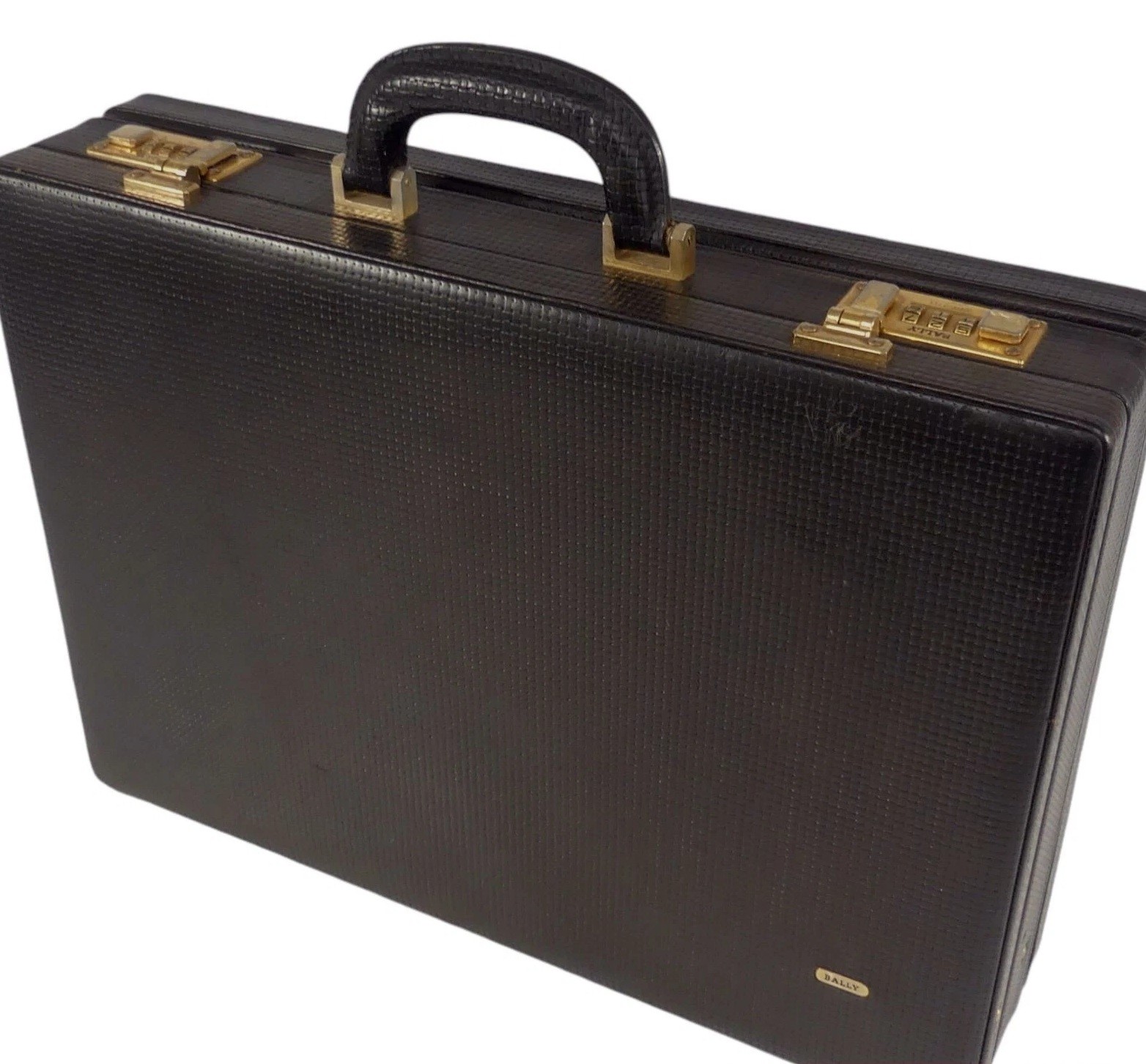 BALLY Attache Case Genuine Leather Business Bag Made in Italy 32x45x10cm