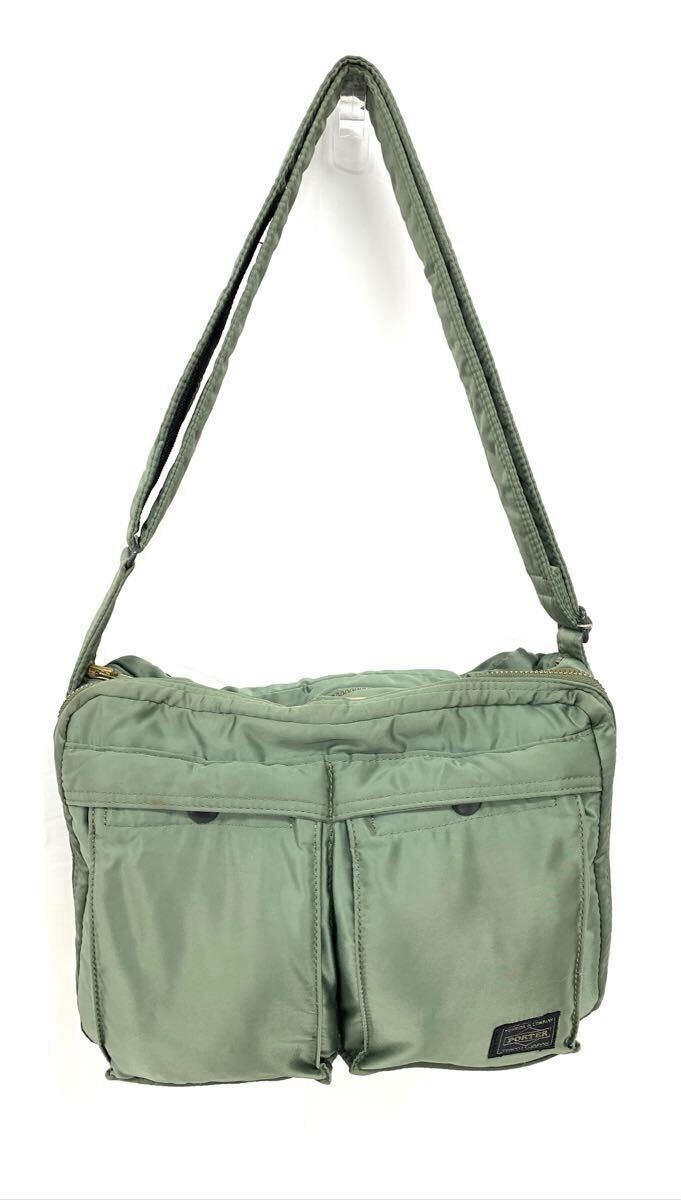 PORTER Yoshida Kaban Tanker Shoulder Bag Khaki Green Orange 30cm x 20cm x 10cm