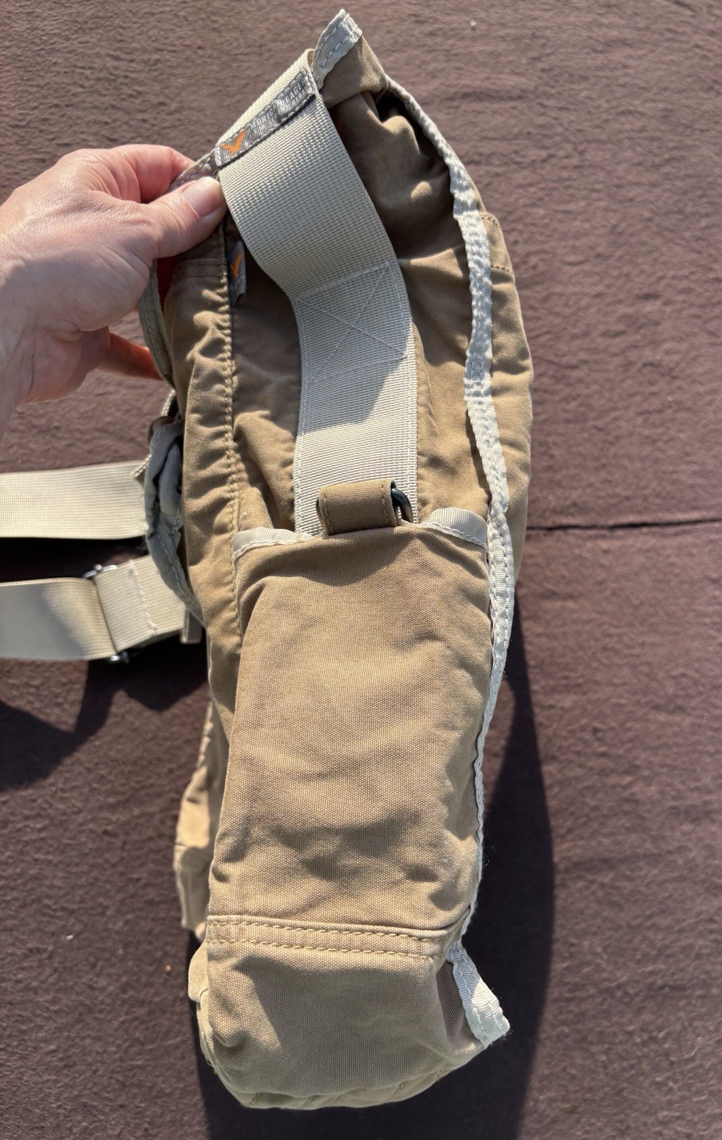 American Eagle Outfitters Y2K Canvas Messenger Bag Army Khaki Vintage Utility