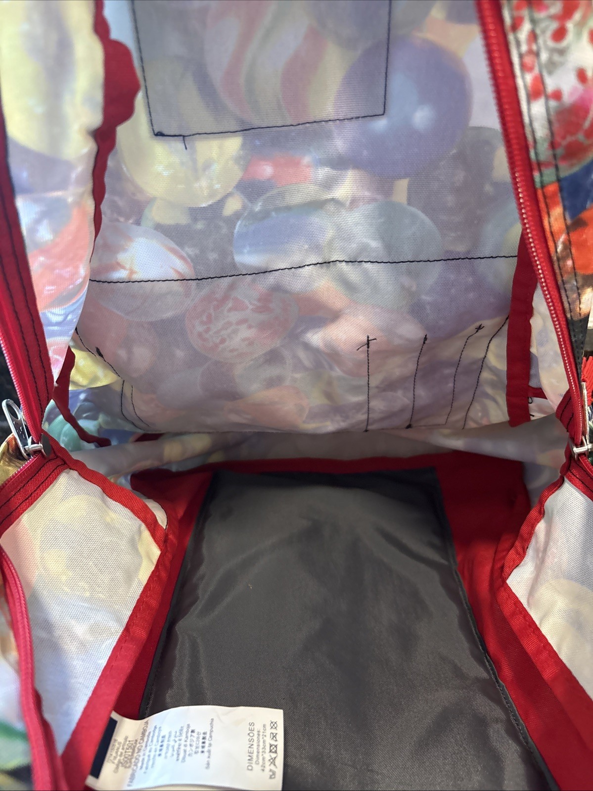 Vintage Jansport Print Retro Style Backpack Glass Marbles Bag All Over Print 17″