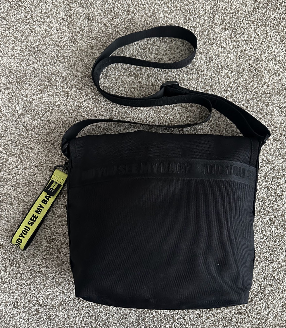 BTS Mic Drop Messenger Bag, Black, Crossbody, Nylon, Music, Merchandise