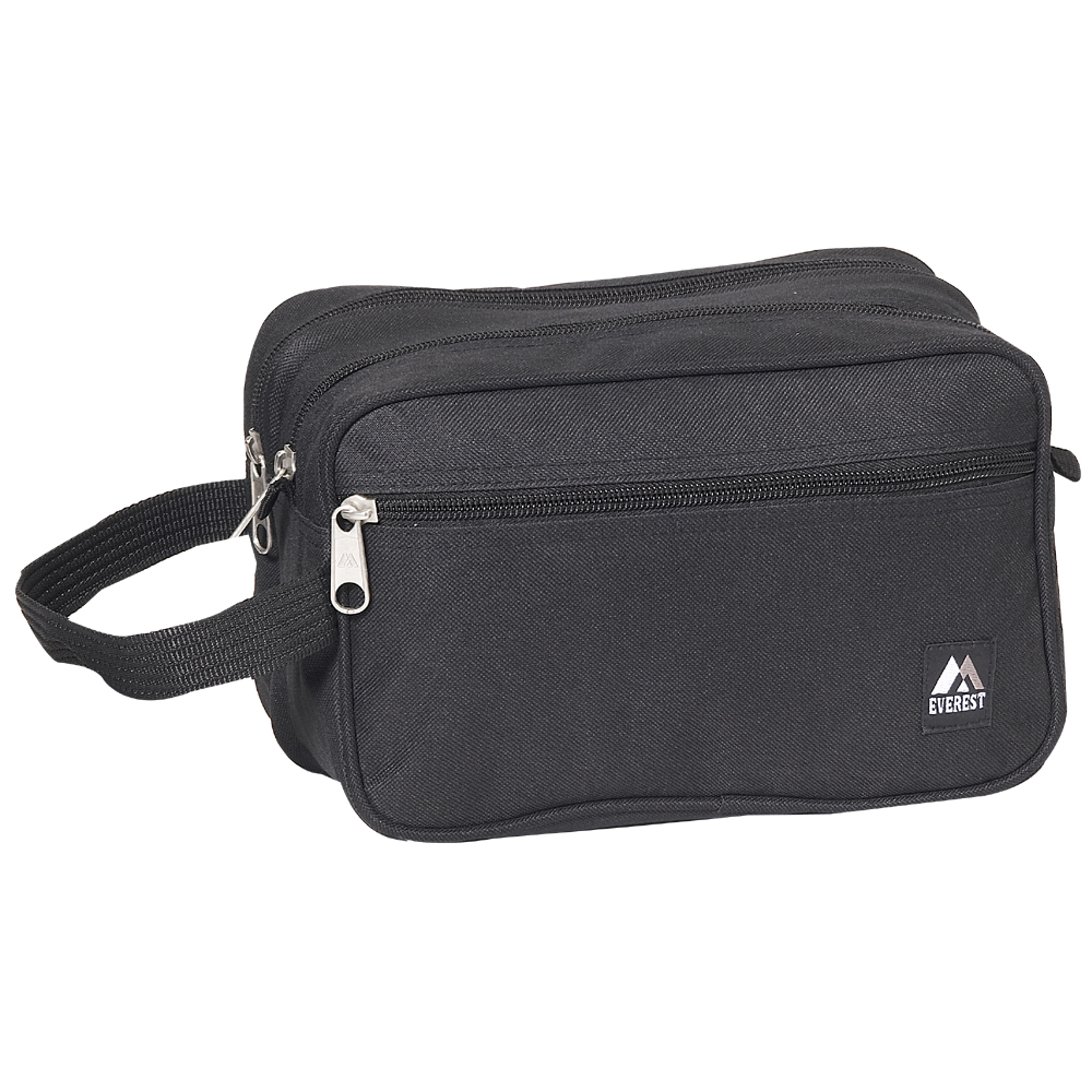 Everest Dual Compartment Toiletry Travel Bag – Black