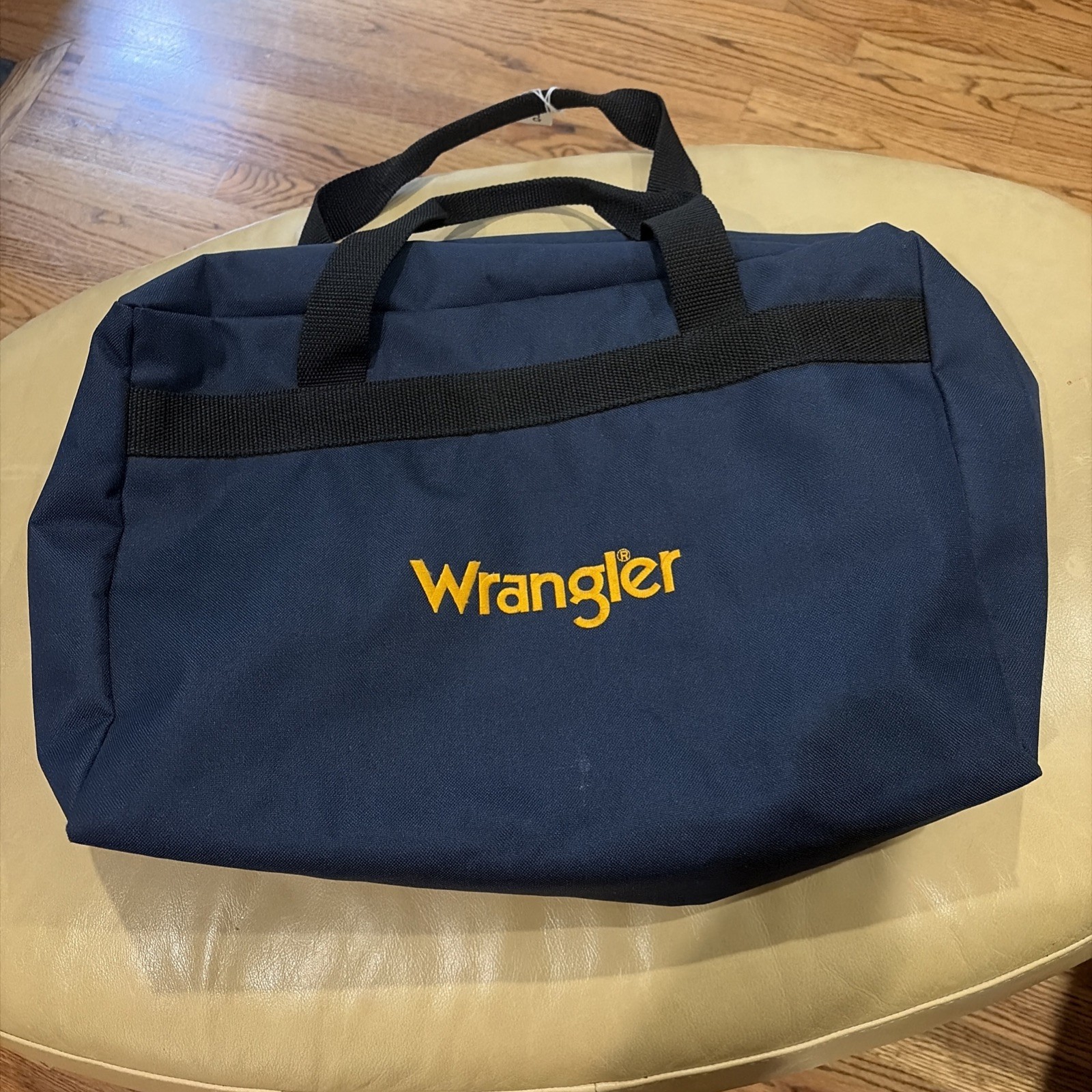 Wrangler Navy Dark Blue W/ Yellow Embroidered Logo – Canvas Travel Duffel Bag