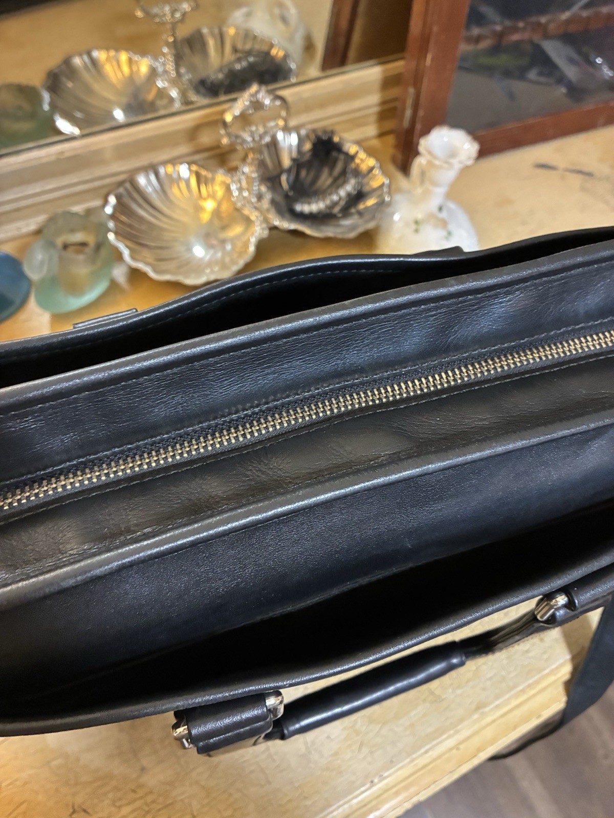 Coach A1269-F70374 Black Leather Laptop Briefcase 2 Way Carry Handles & Strap
