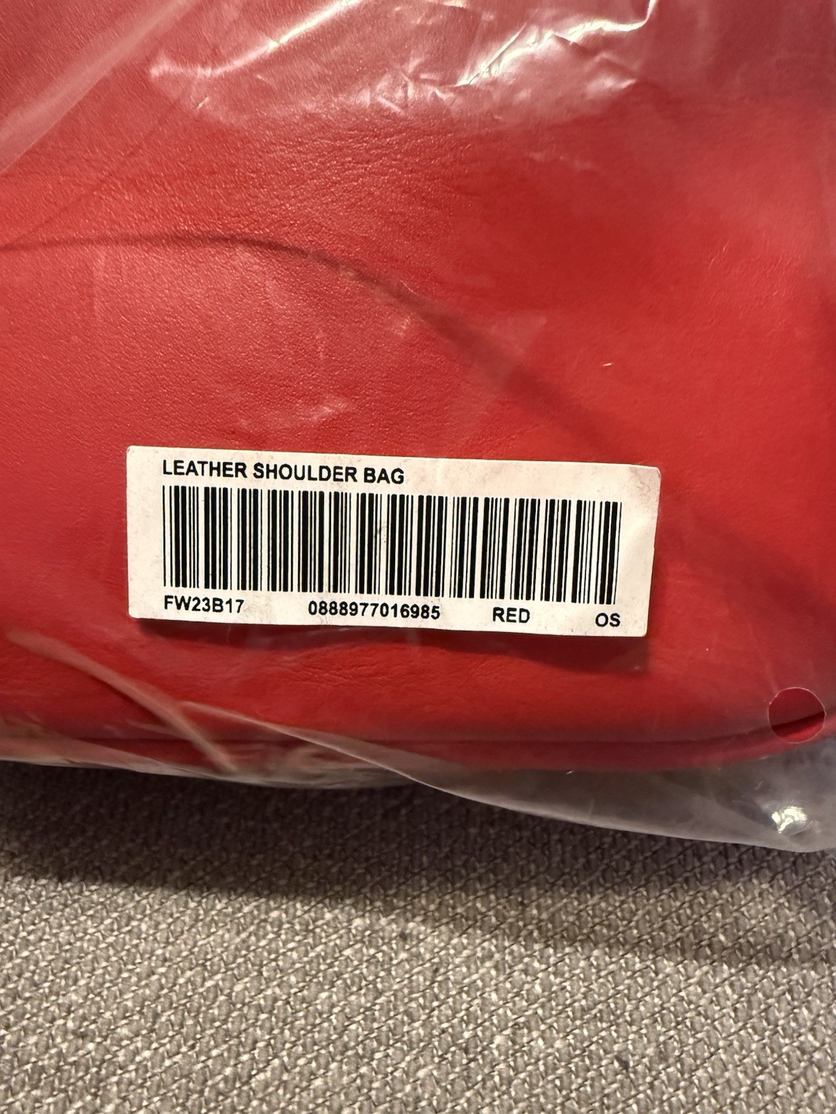 Supreme Leather Shoulder Bag Red FW23