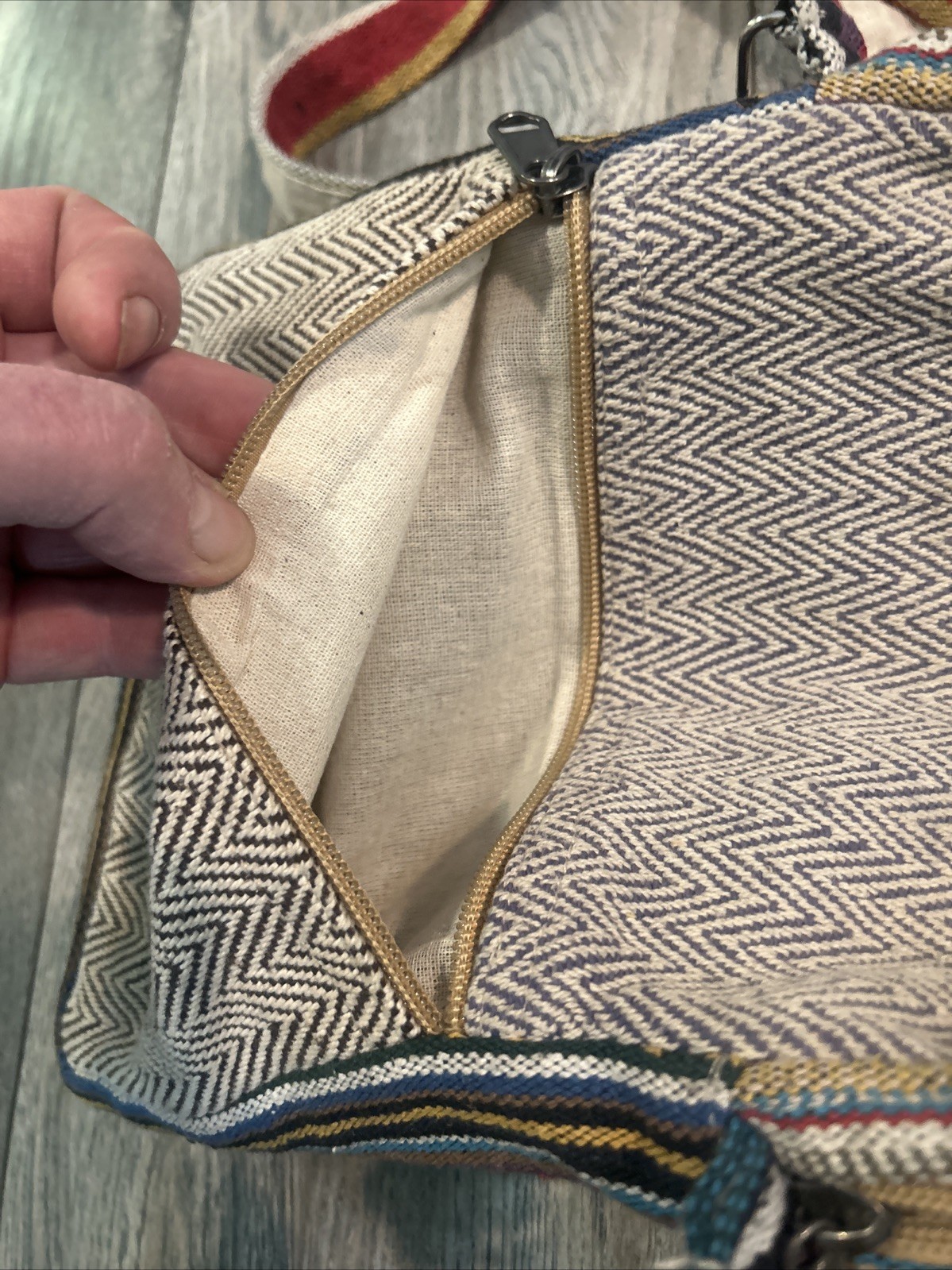 Himalayan Hemp THC Free Multi Color Small Handmade Crossbody 5 Pockets