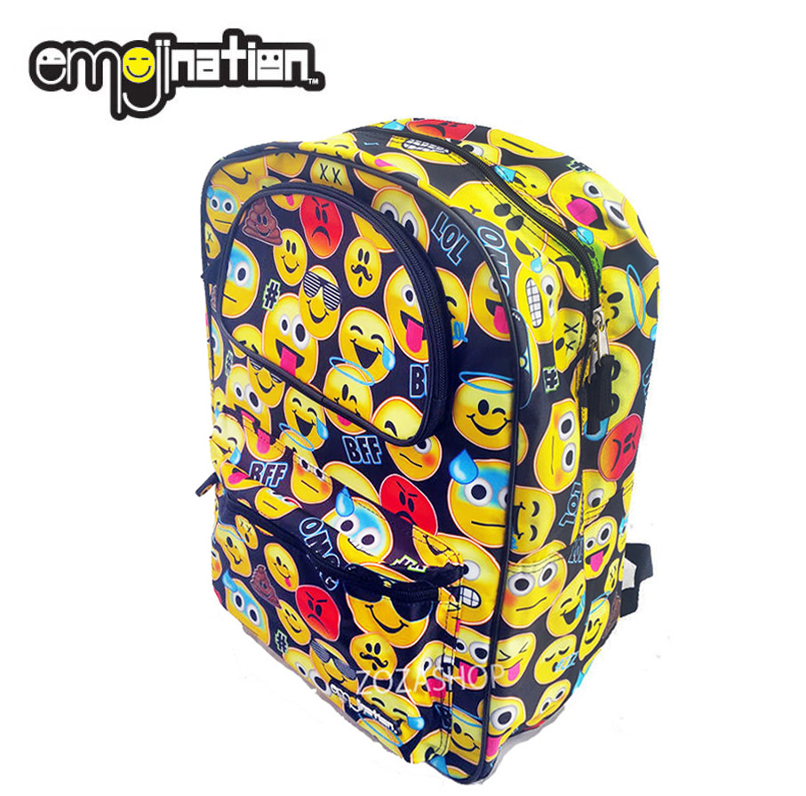 New EmojiNation Emoji All Over Print 17″ Backpack School Book Bag Licensed NWT