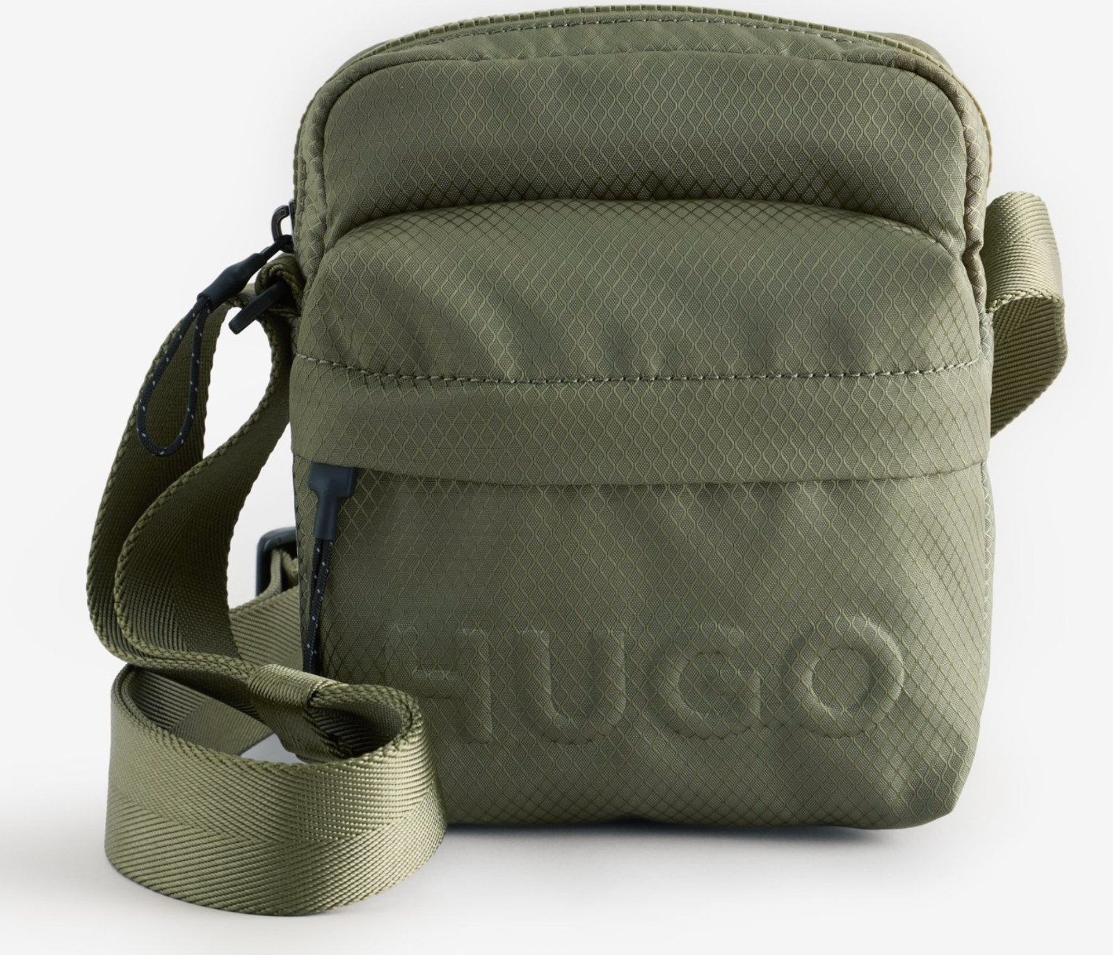 HUGO BOSS Embossed Logo Cross Body BAG in Olive Green