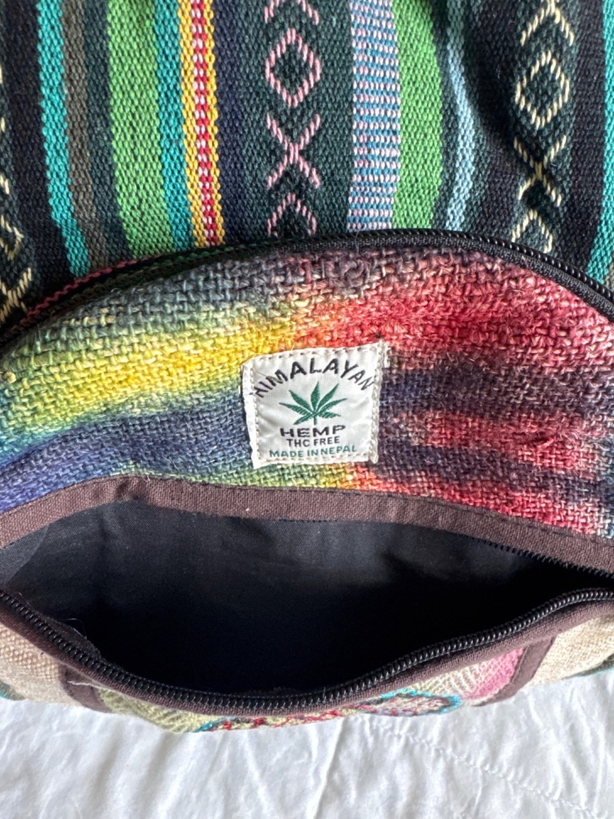Himalayan Hemp Dreamcatcher Backpack Boho Festival Nepal Cotton Handcrafted NWT