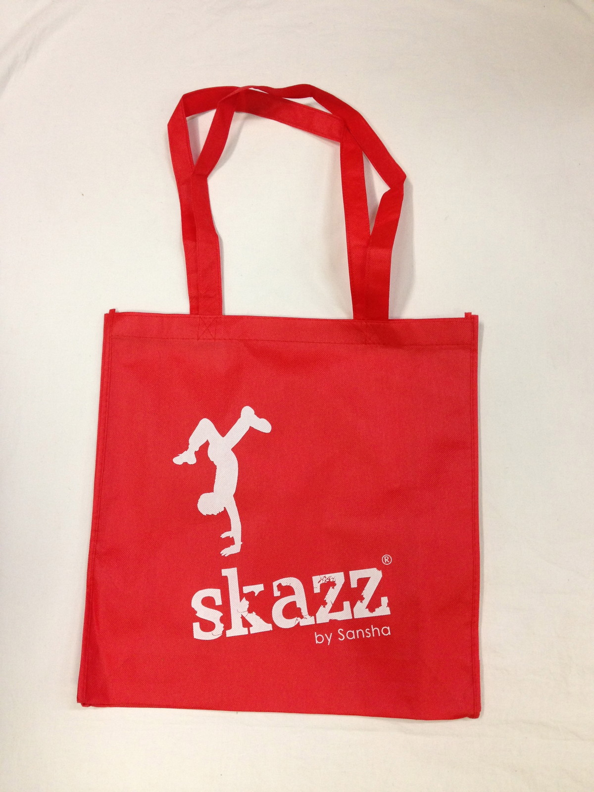 Econ-o-me Sansha Large Bright Red “Skazz” Tote Bag w/ White Dancing Silhouettes