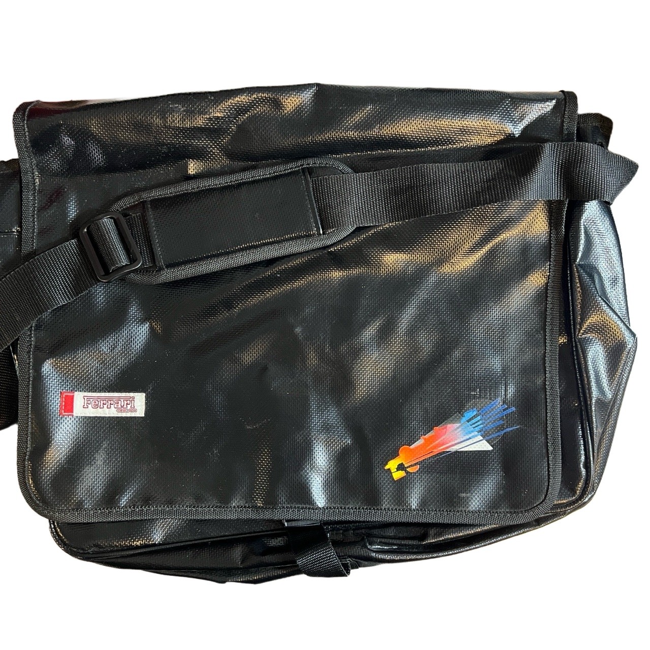 Ferrari Gear Messenger Bag Black Racing Graphic Laptop Crossbody