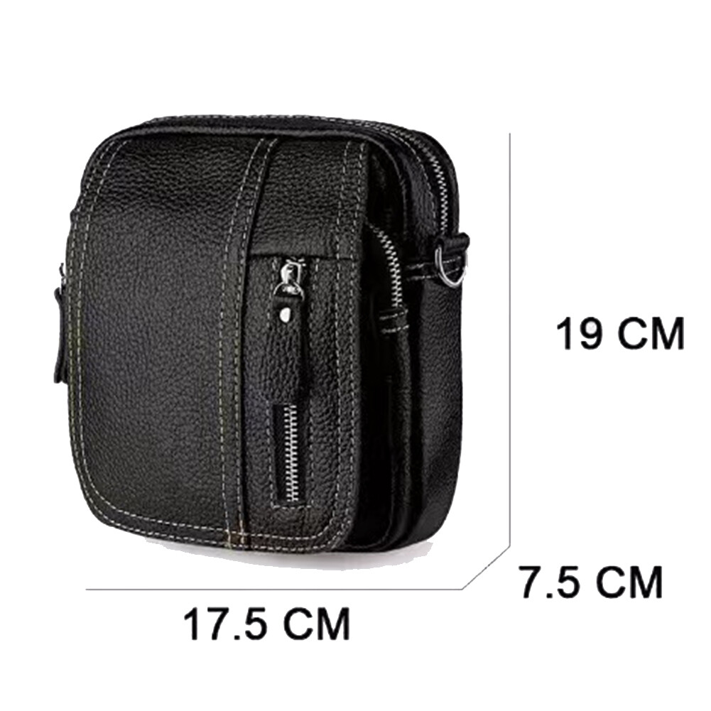 Mens Real Leather Crossbody Bags Shoulder Bag Phone Card Holder Handbags Wallet