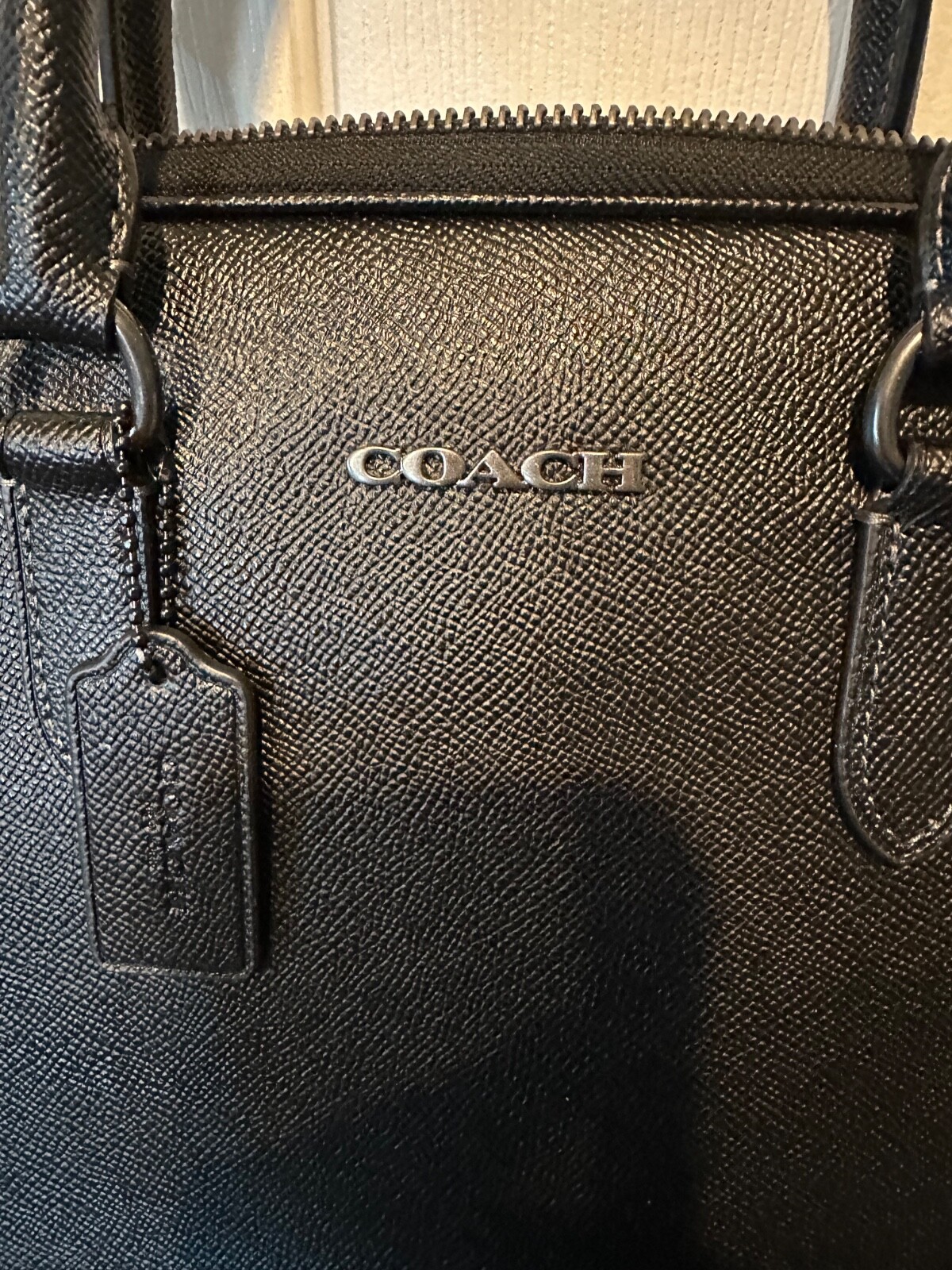 Coach Unisex Liam Compact Brief Gunmetal and Black Hardware CJ652 NWT $450