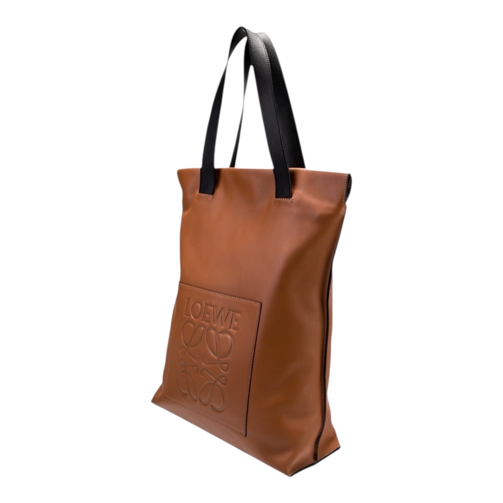 Used Loewe Logo Leather Shopper Bag Tote Unisex