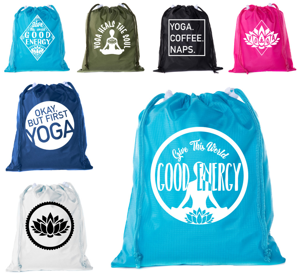 Mini Yoga Bags Drawstring Yoga Bag organizers for Yoga Socks & Yoga Clothes