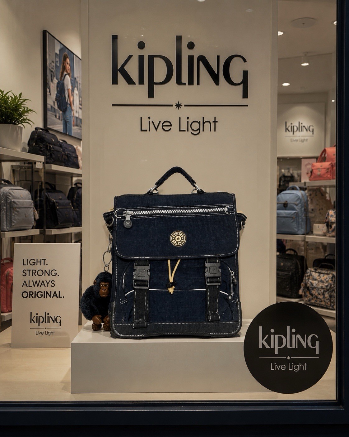 Kipling Bag Laptop Luggage Dual Buckles Lock Plastic Insert Handle Blue Case